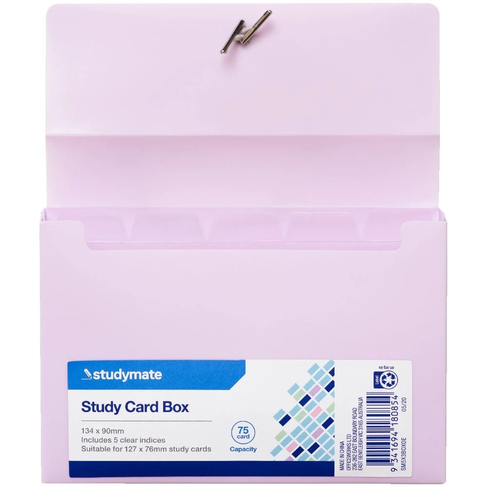 3 Studymate Study Card Box 127 x 76mm Purple, 3 of 3