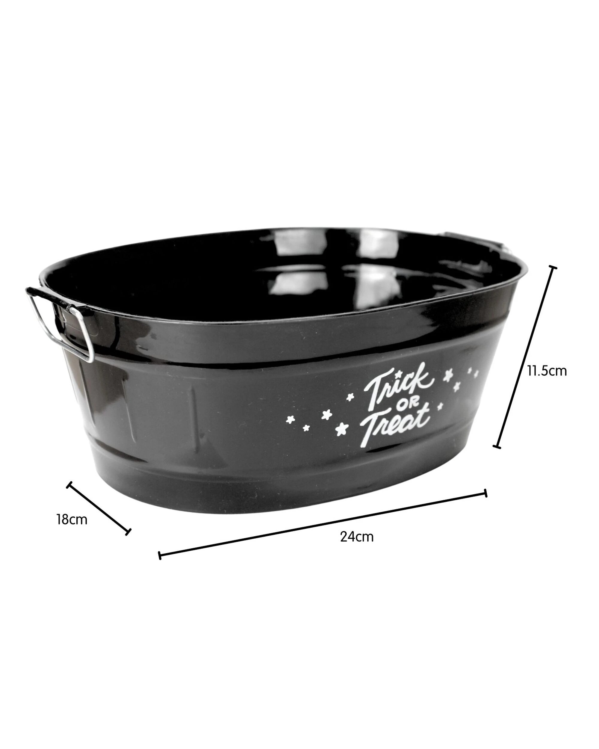 2 Uncle Bills Trick or Treat Plastic Oval Bucket With Handles - Black, 2 of 3