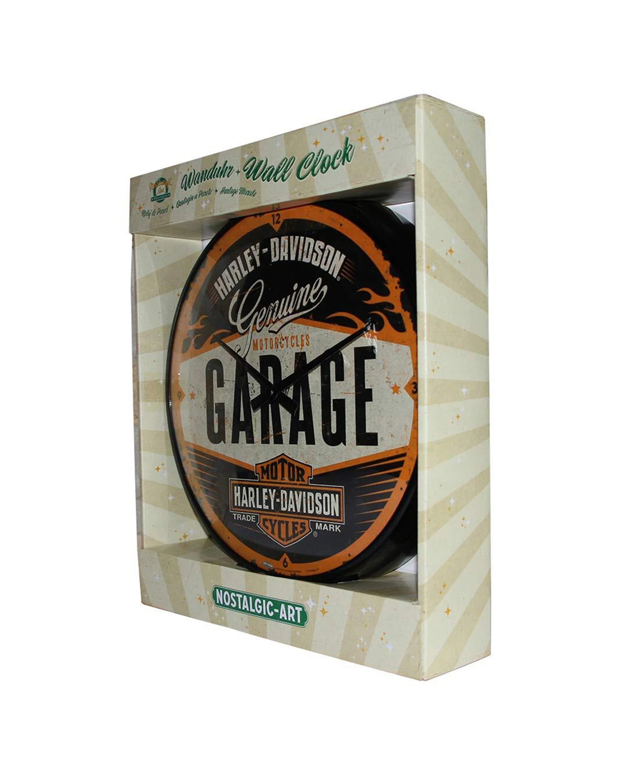 3 Nostalgic-Art Wall Clock Retro 30cm - Harley-Davidson Garage - Multi, 3 of 3