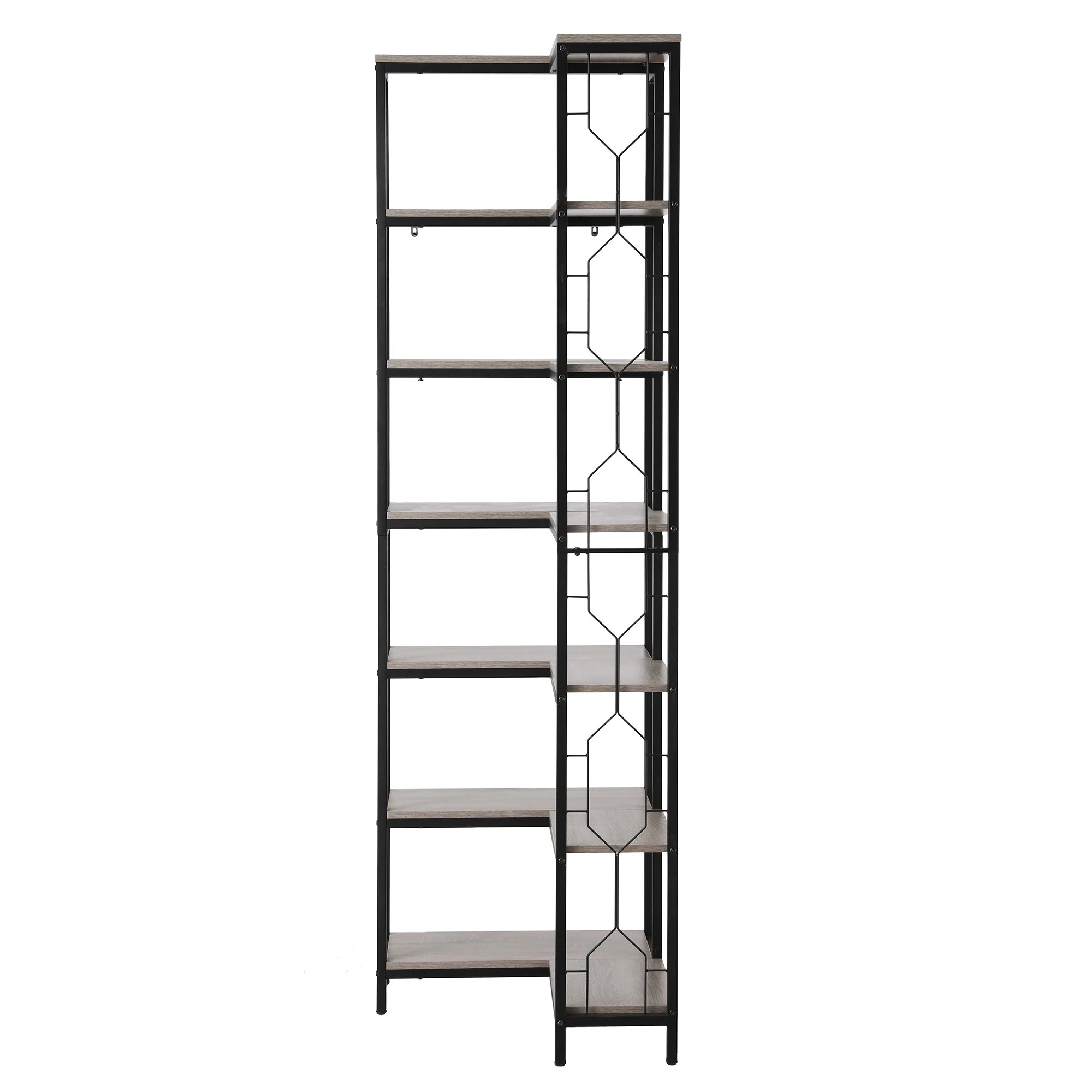 4 Artiss 6 Tiers Bookshelf Corner Shelf Bookcase Display Shelves Oak - Brown, 4 of 9
