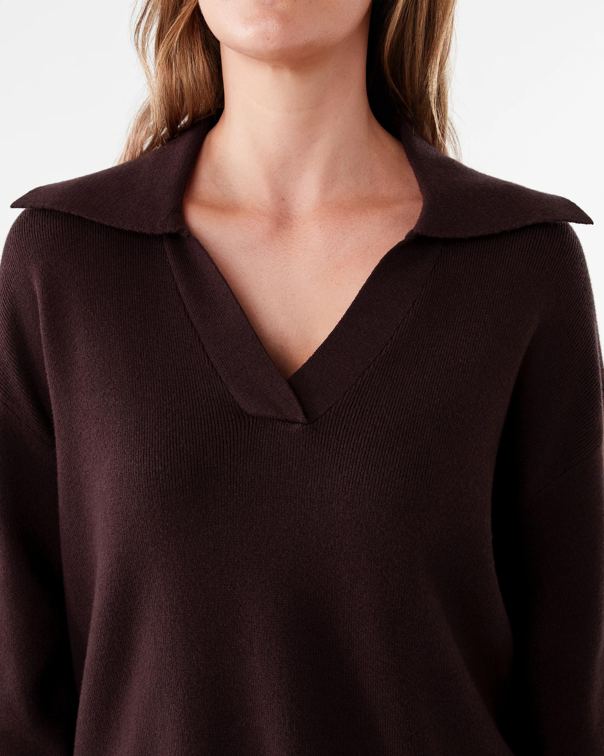 5 Compact Polo Jumper Choc Plum, 5 of 8