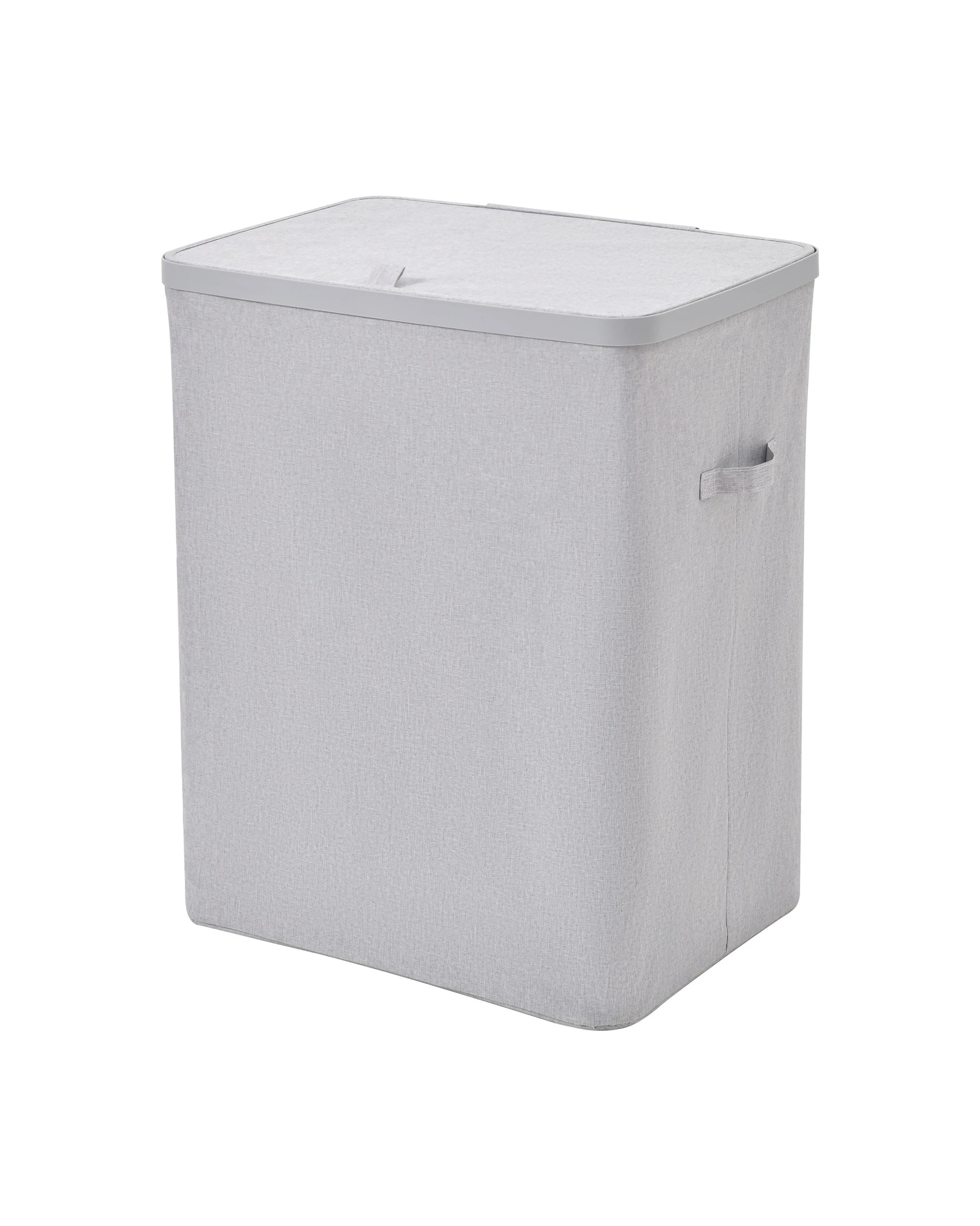 3 Sherwood Voyager 2-Section Laundry Hamper 100L Faux Linen 56x40x67cm - Grey, 3 of 8