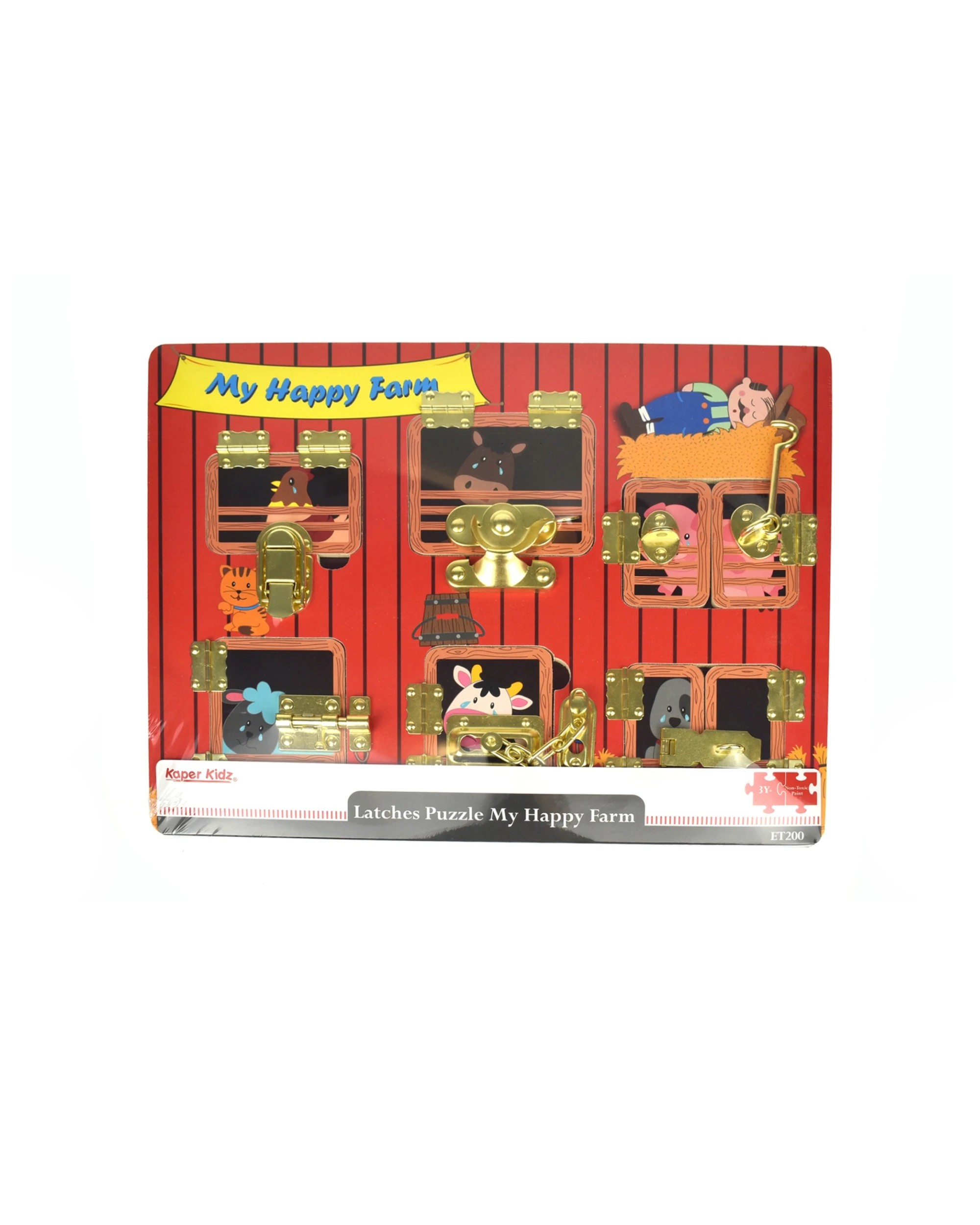 6 Kaper Kidz My Happy Farm Latches Puzzle Childrens Toy Educational Play Board - Multi, 6 of 7