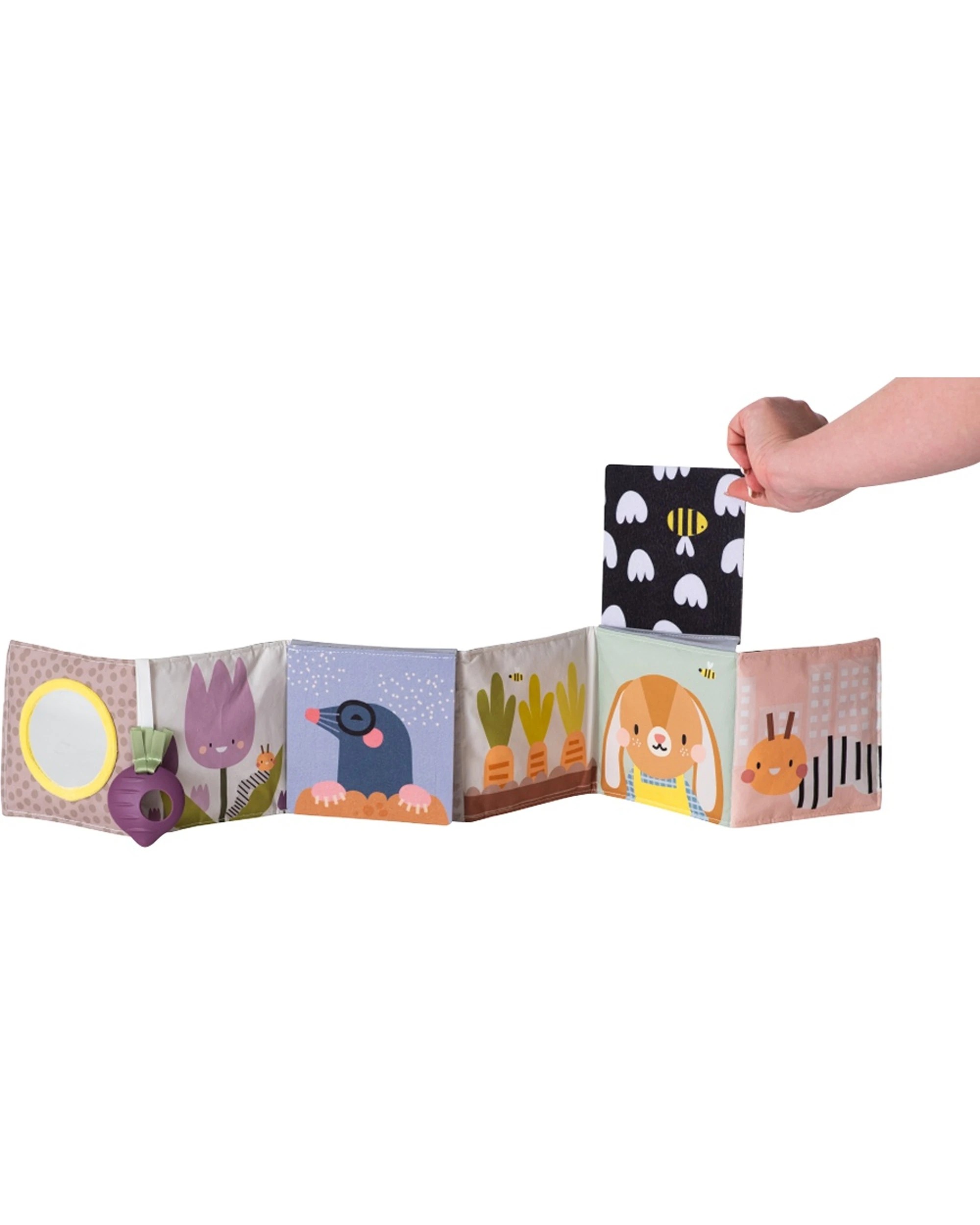 6 Taf Toys Urban Garden Kids Pram Book Double Sided Soft Crinkle 15x85cm - Multi, 6 of 7