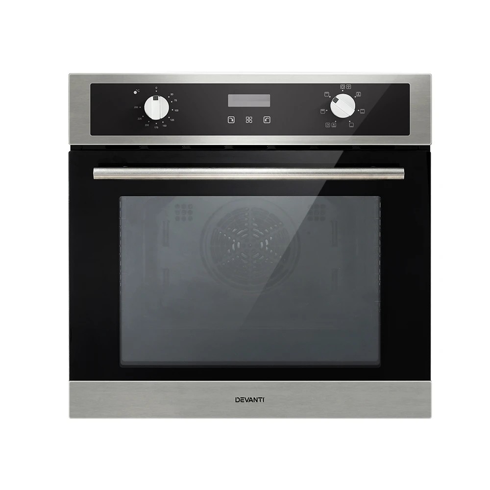 1 Devanti Electric Built In Wall Oven 80L Convection Grill Ovens Stainless Steel - Multi, 1 of 7