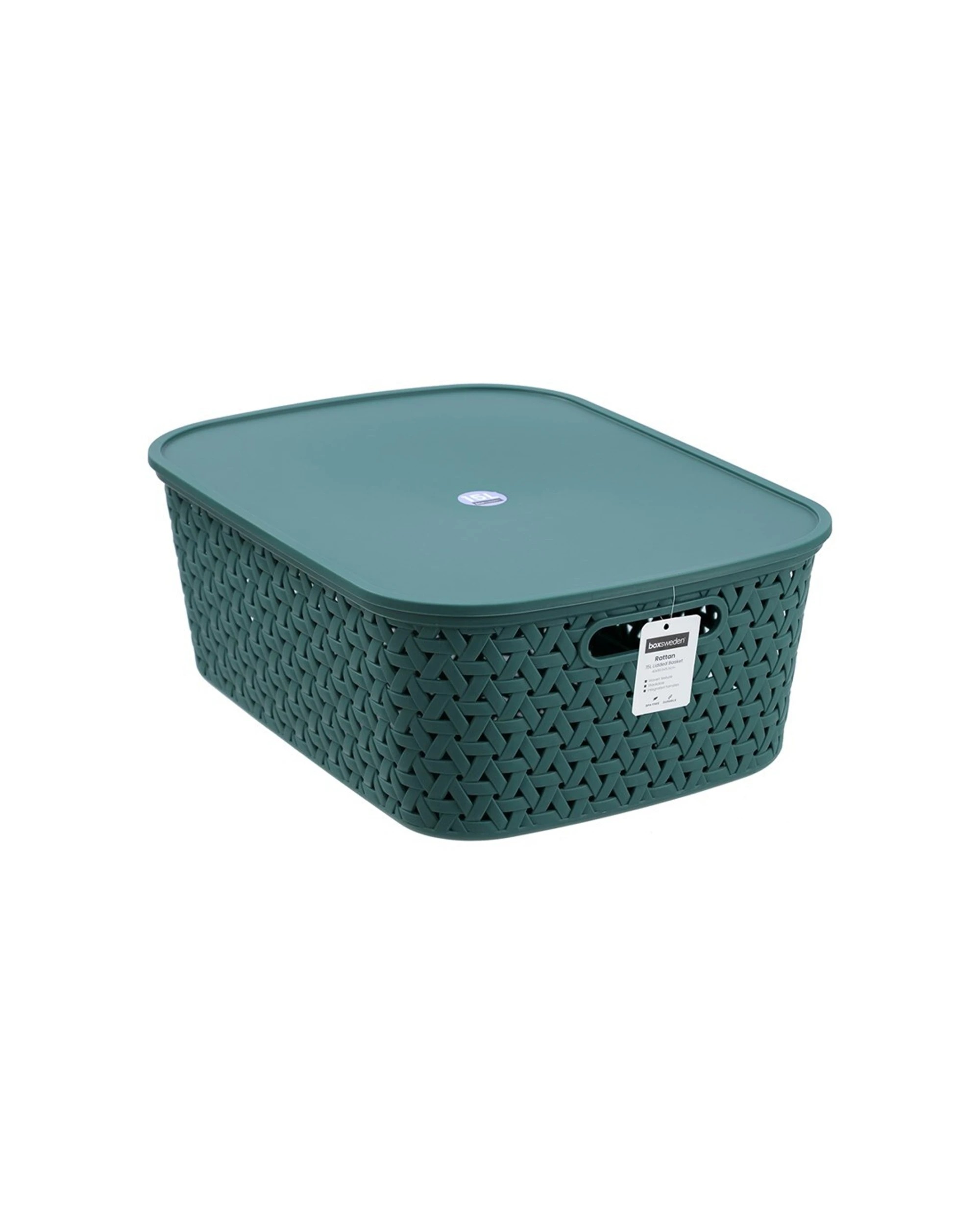 7 Boxsweden Woven Rattan Lidded Basket Storage 15L - Multi, 7 of 7