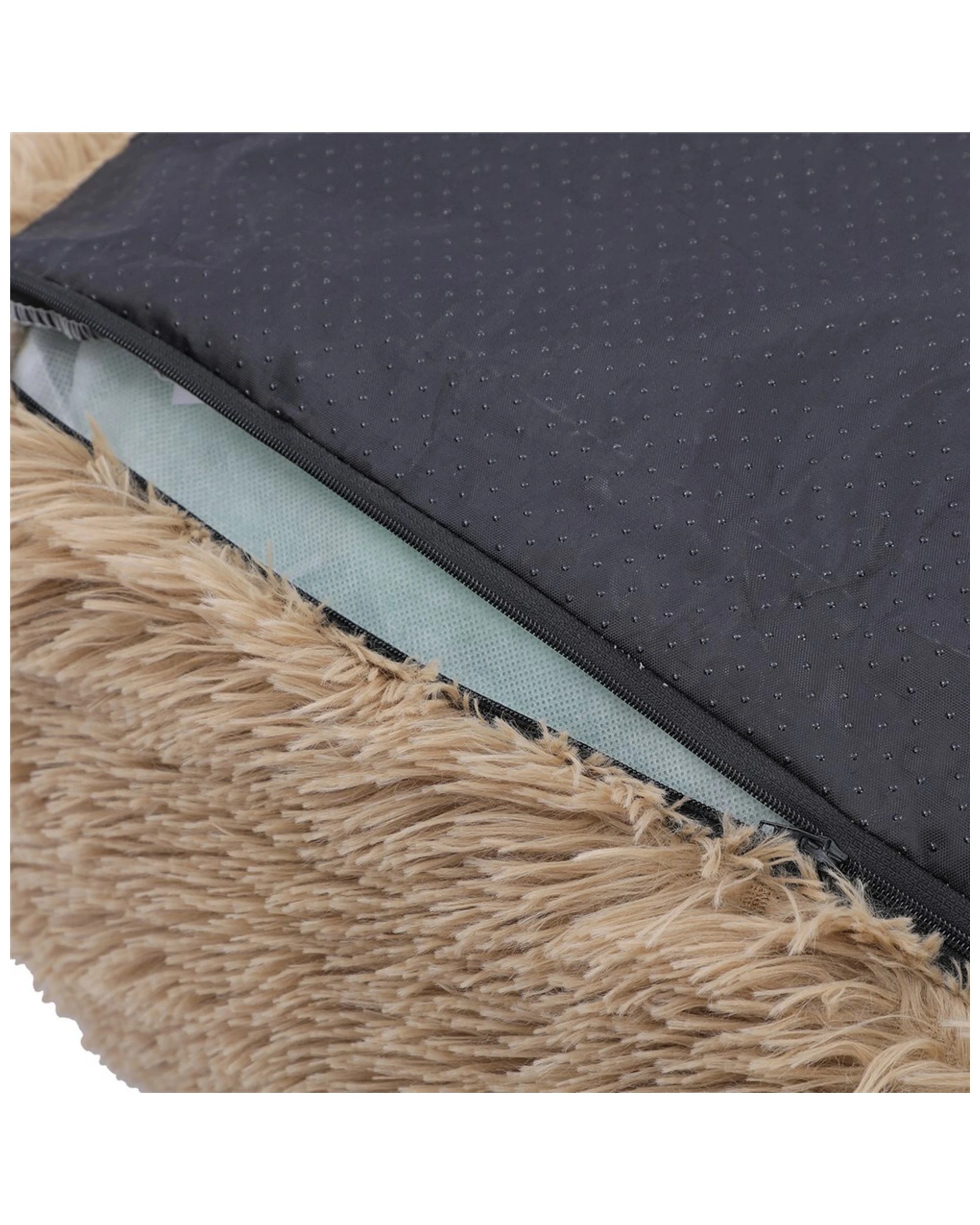 8 Paws And Claws 80x60cm Calming Plush Mattress Large Rectangle Camel Pet Bed Soft Washable Non Slip Base. - Brown, 8 of 8