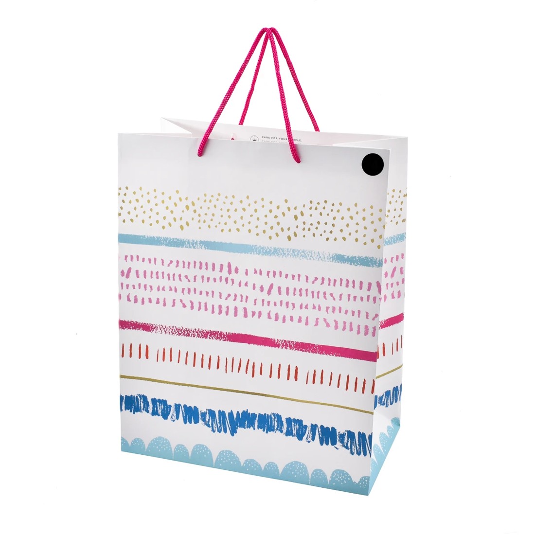 1 Hallmark Large Multi-Colour Stripe Gift Bag, 1 of 3