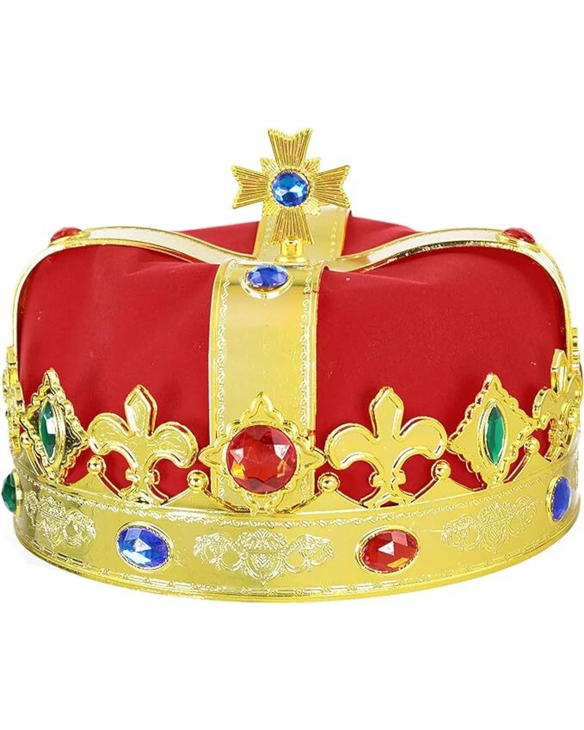 1 Br Costumes King Hat Crown Costume Halloween Prince Party Dress Soft Regal Jeweled Cap, 1 of 5