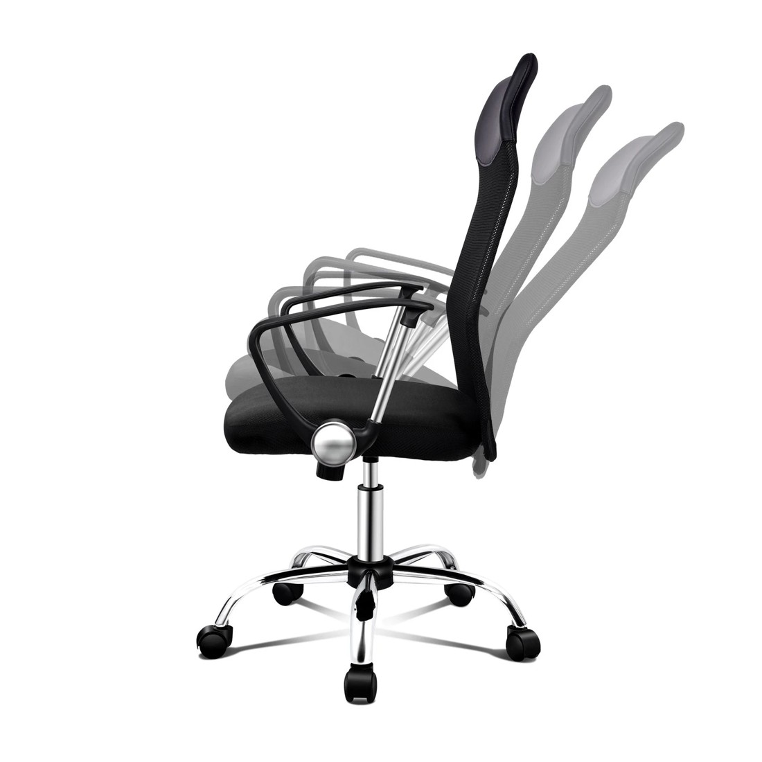 3 Alfordson Mesh Office Chair Executive Fabric Seat Gaming Racing Tilt Computer - Black, 3 of 10