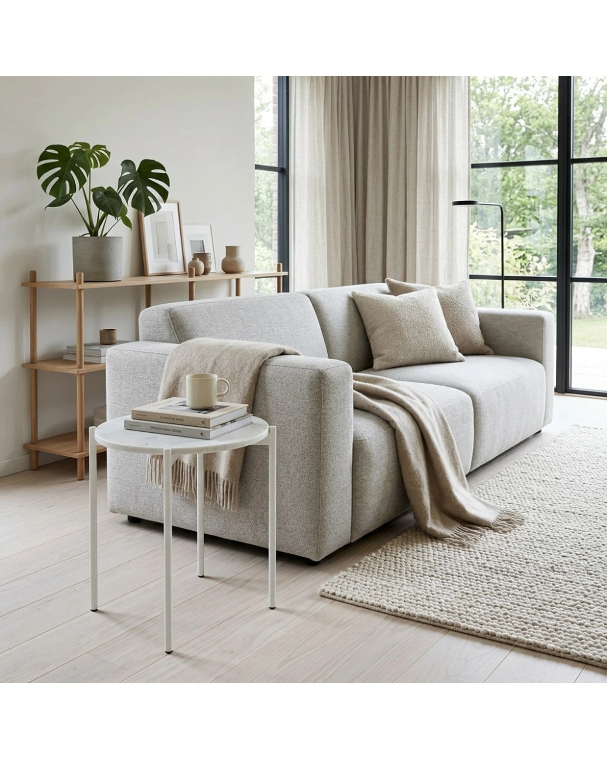 7 Codu Solis Side Table Marble Top 60x50x50cm - White, 7 of 8