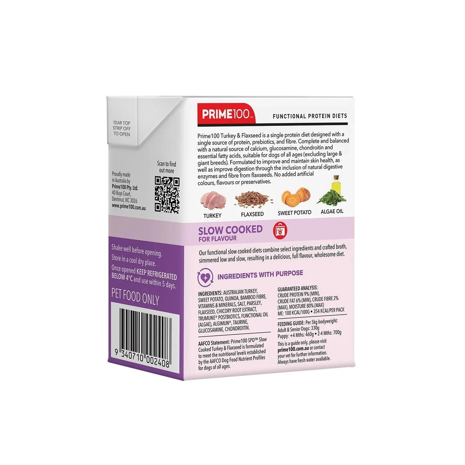 2 Prime Spd Slow Cooked Turkey & Flaxseed 354g 12pk, 2 of 2