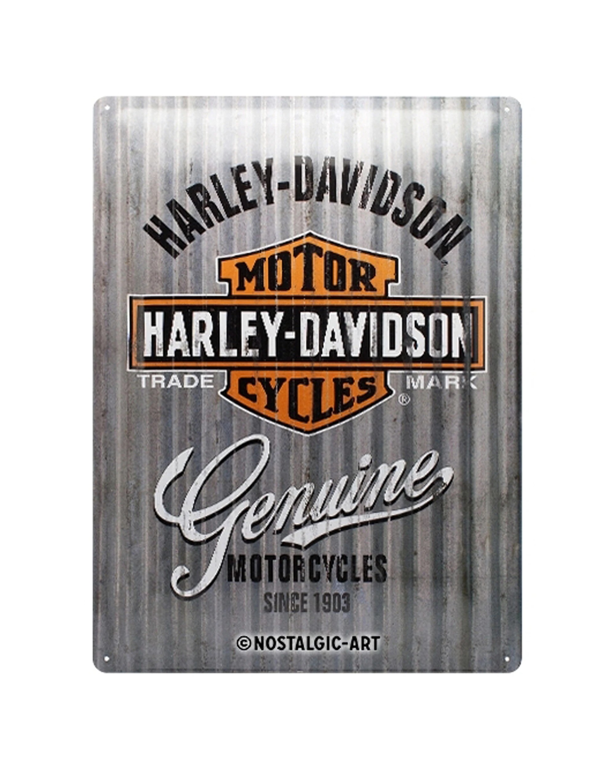 2 Nostalgic-Art Large 30x40cm Metal Wall Art Sign Plaque - Harley - Grey, 2 of 4