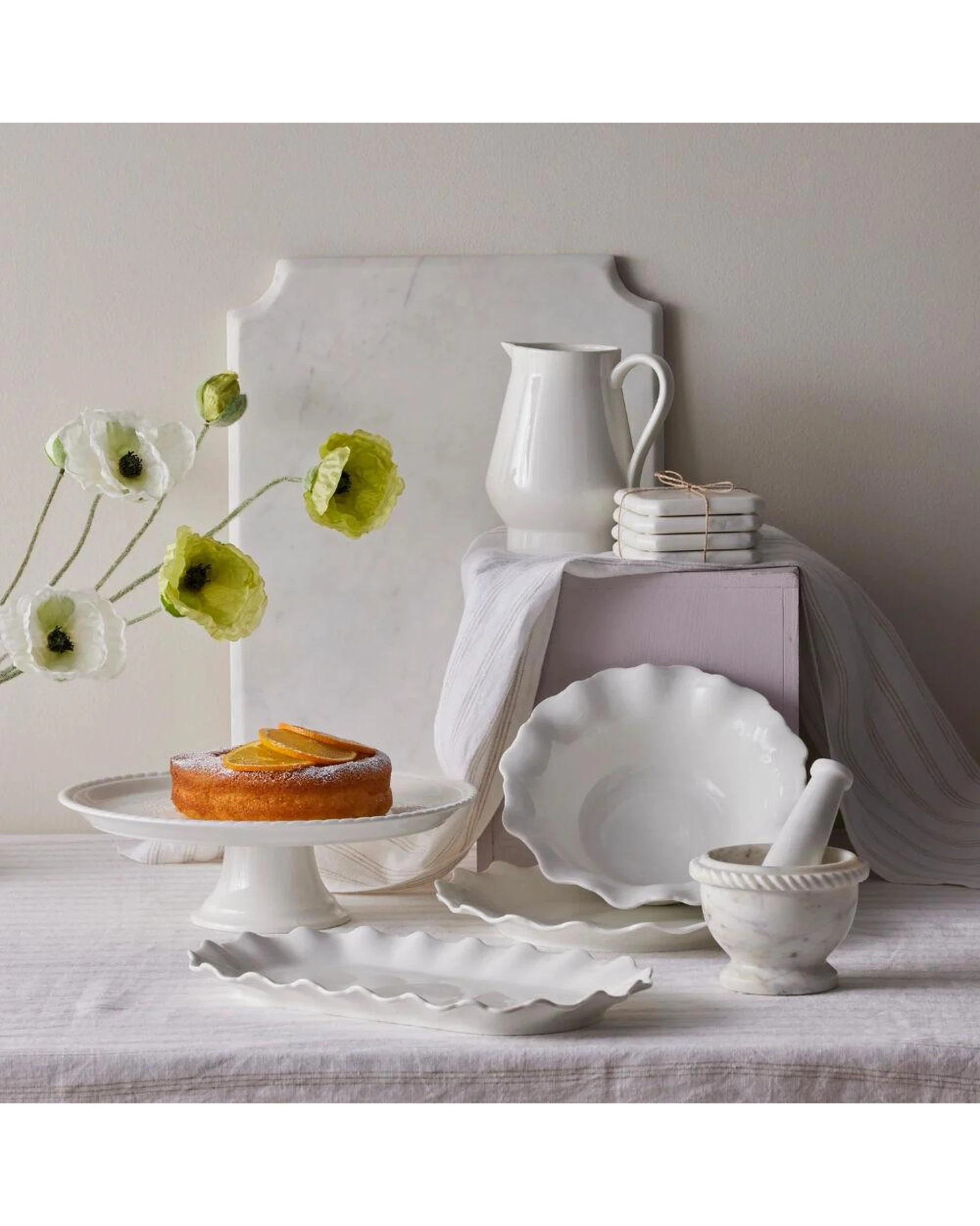 4 Society Home Margot Marble Mortar & Pestle White - White, 4 of 4