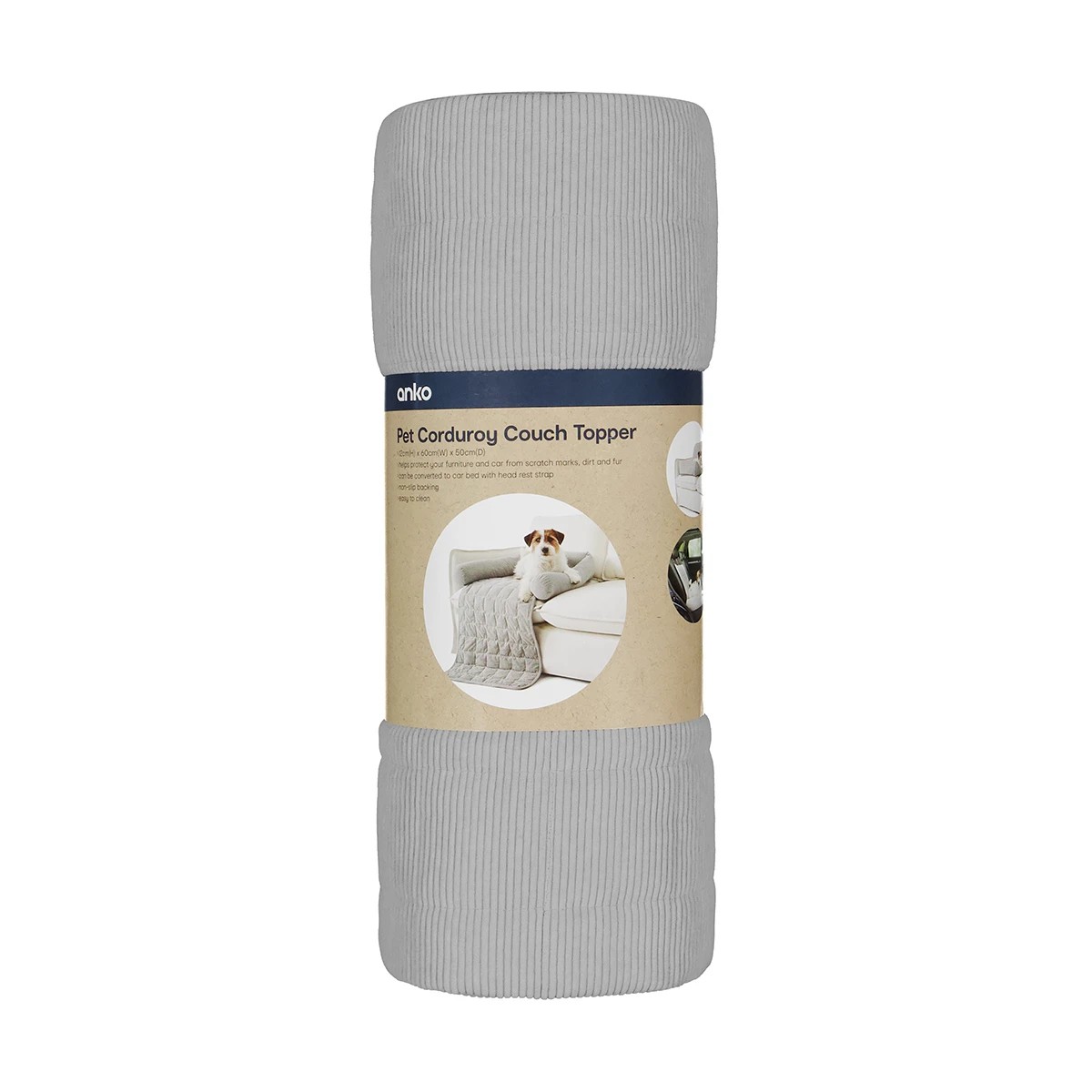 10 Pet Corduroy Couch Topper - Grey, 10 of 10