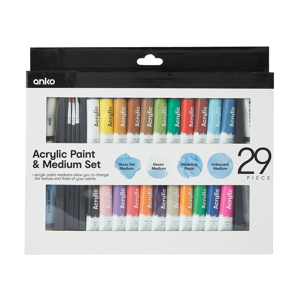 1 29 Pack Acrylic Paint and Medium Set, 1 of 10