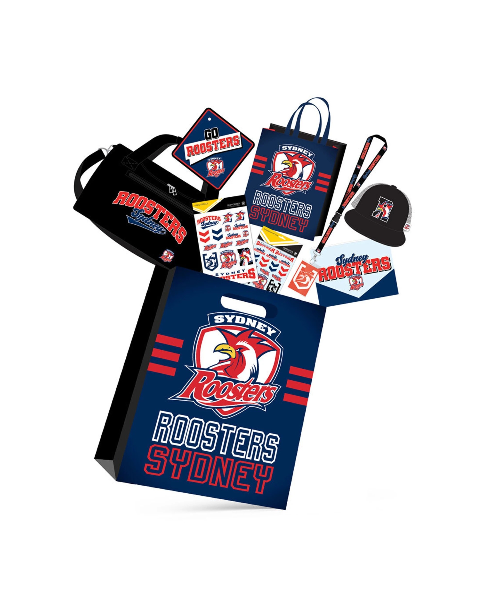 1 NRL Sydney Roosters Rugby VarietySports Rugby Merchandise Sport Showbag - Multi, 1 of 2