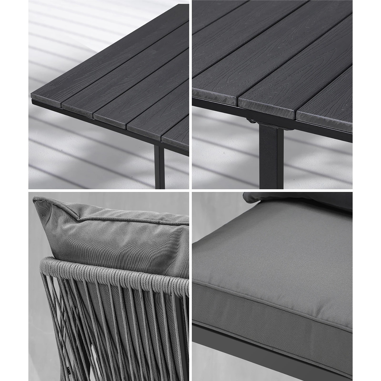 4 Livsip Outdoor Dining Set Patio Furniture Garden Balck Table Setting 4 Seater
 - Multi, 4 of 10