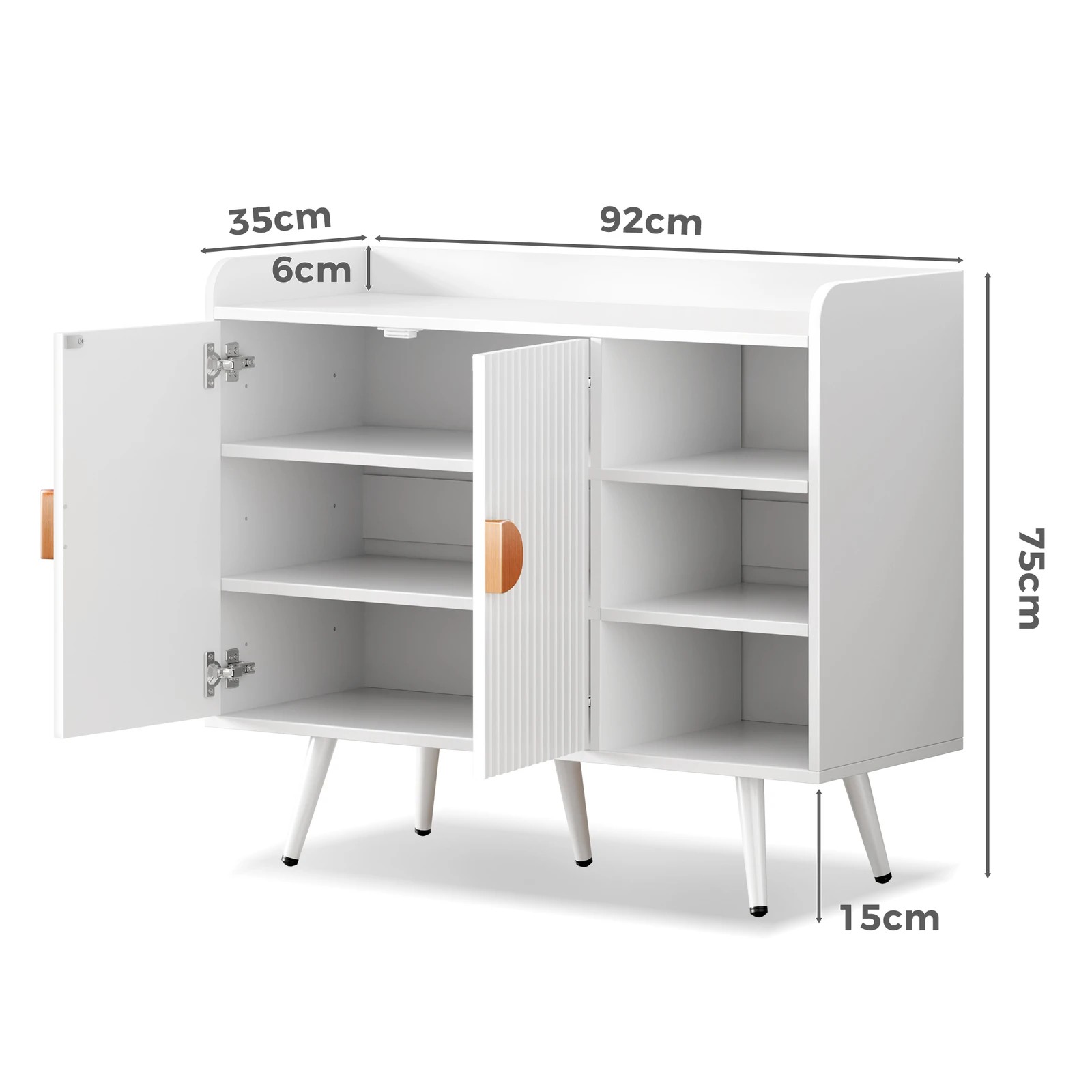 3 Alfordson Shoe Cabinet Organiser Storage Rack Drawer Shelf 18 Pairs - White, 3 of 4