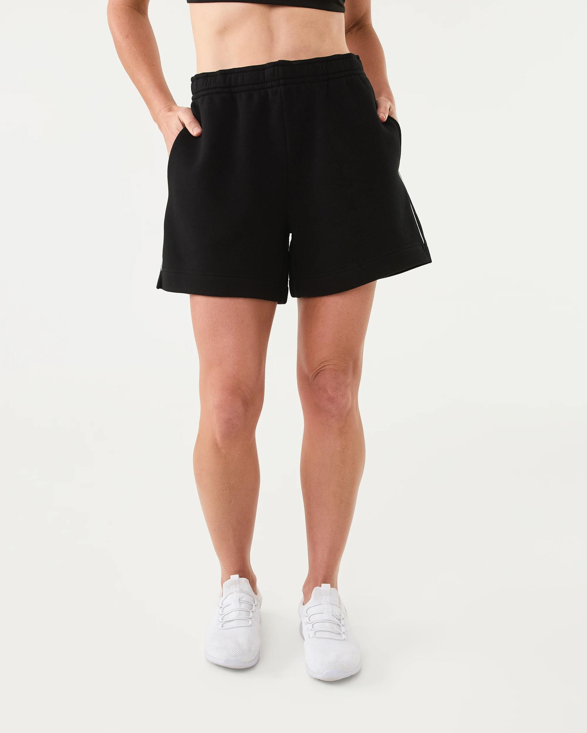 7 Active Womens A-Line Fleece Shorts Black, 7 of 7