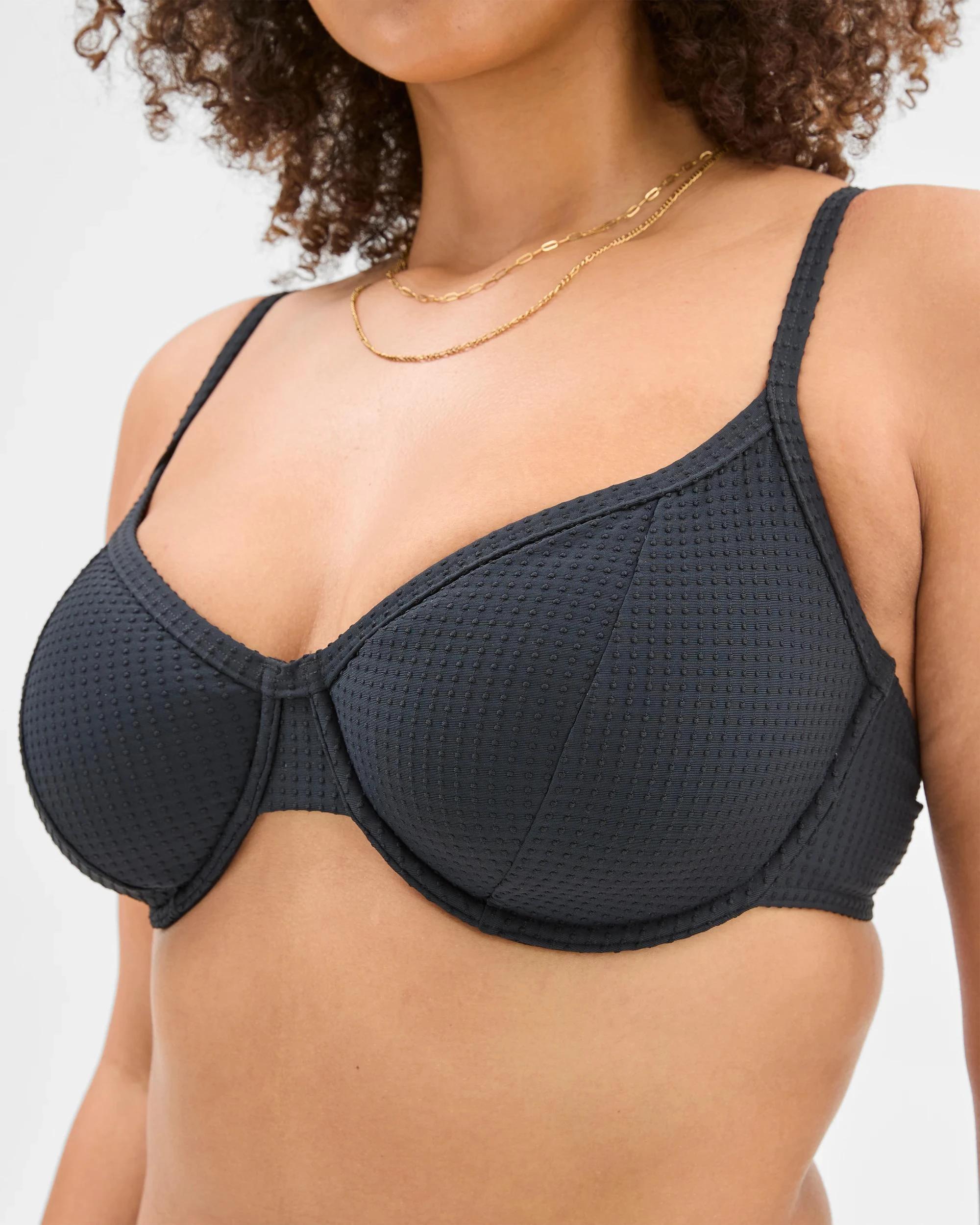 8 Target Resort Textured Half Cup Bikini Top BLACK, 8 of 10