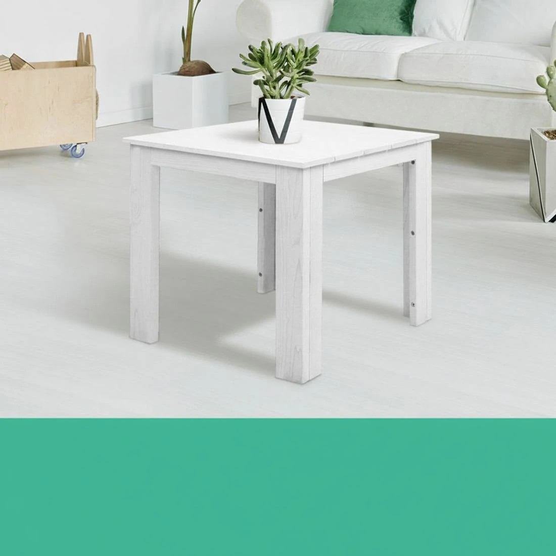 5 Gardeon Coffee Side Table Wooden Desk Outdoor Furniture Camping Garden - White, 5 of 5