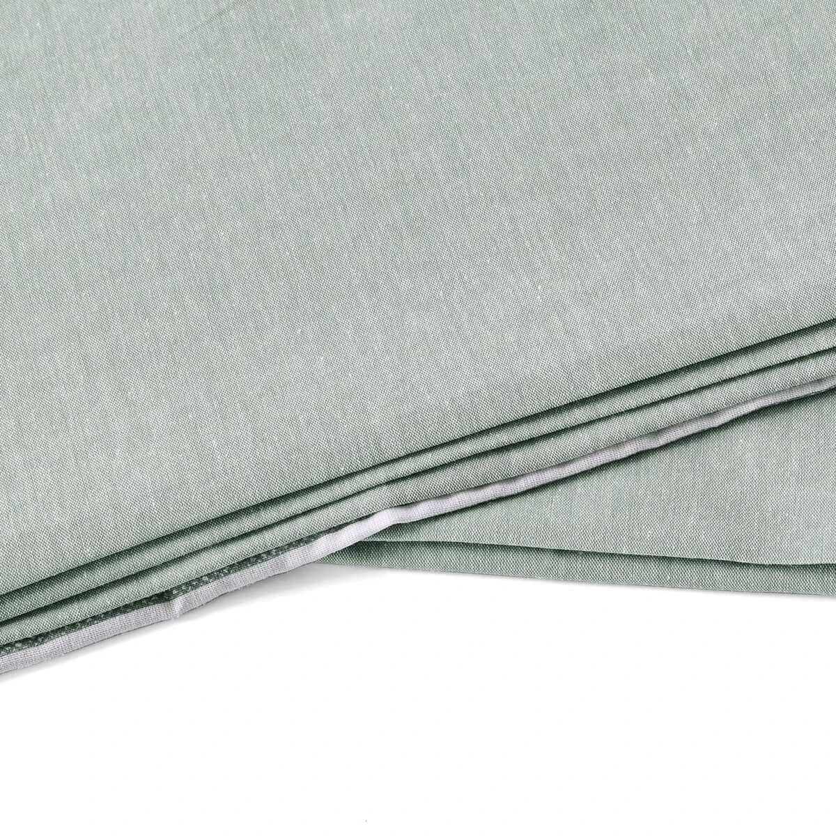 5 Chambray Cotton Rich Reversible Quilt Cover Set - Double Bed, Seagrass, 5 of 7