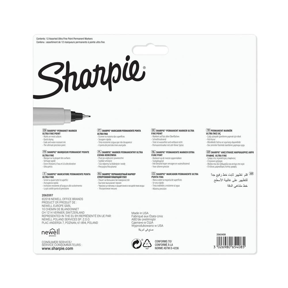 8 Sharpie Ultra Fine Permanent Markers Assorted 12 Pack, 8 of 8