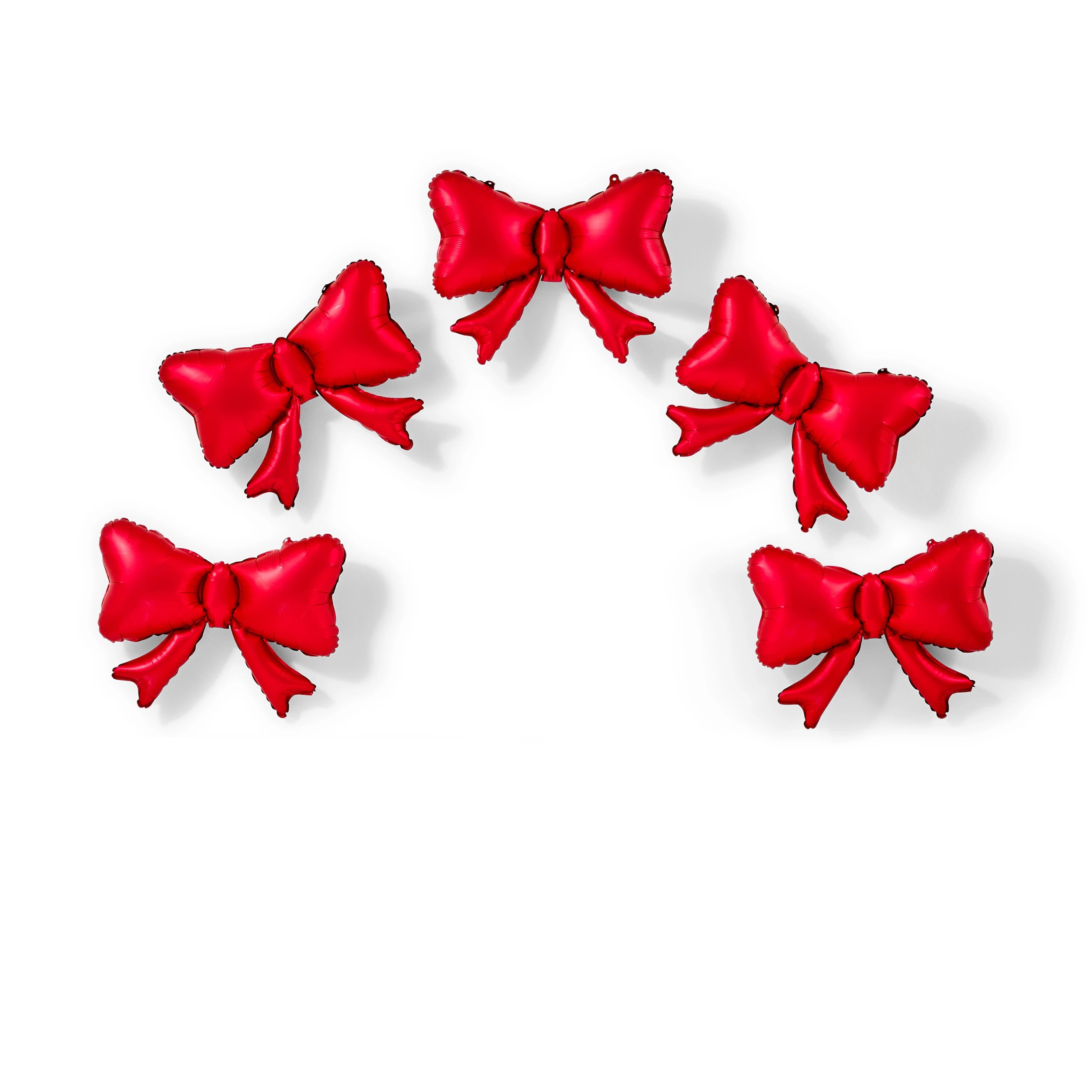 3 5 Piece Red Bow Foil Balloons, 3 of 8
