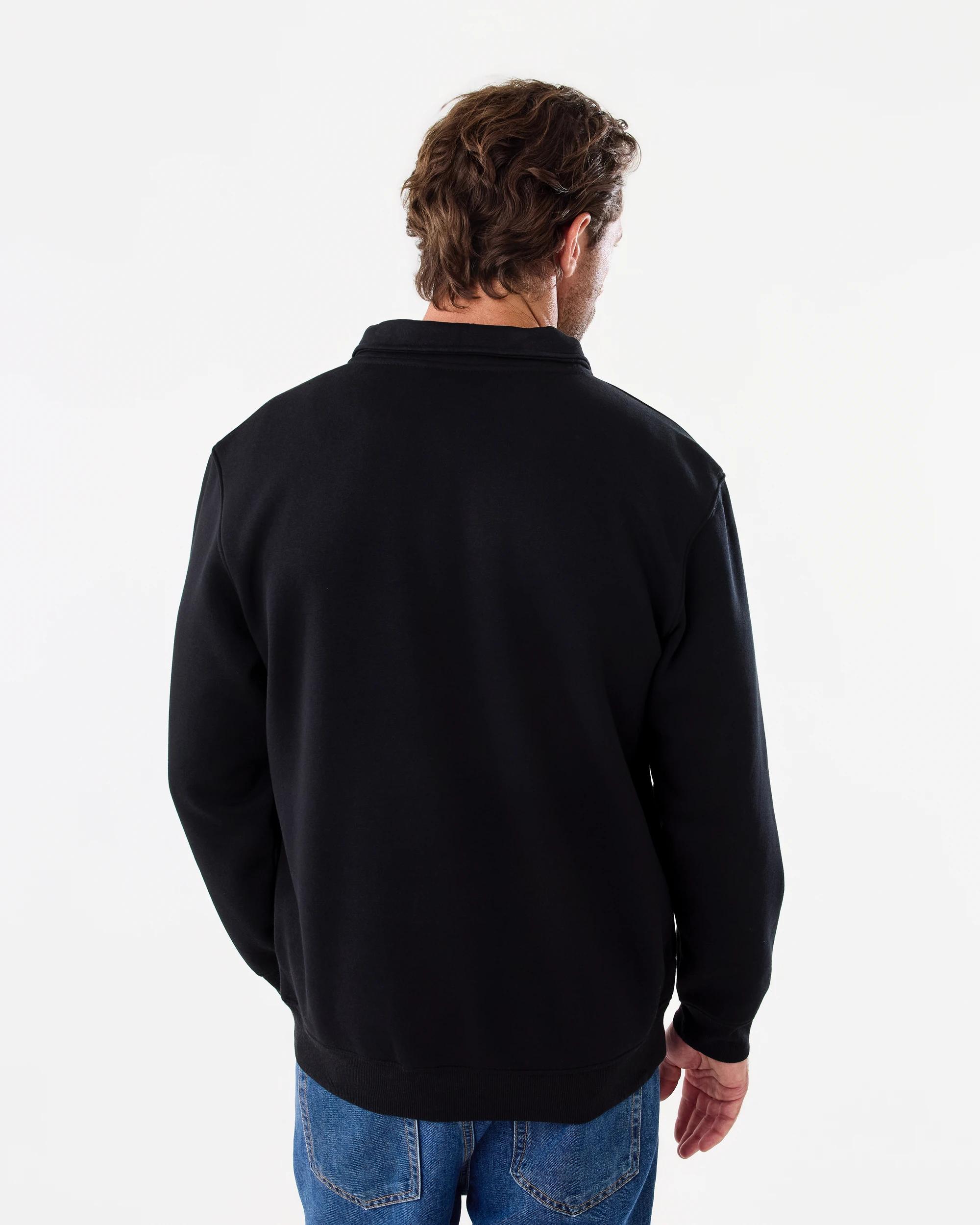 3 Quarter Zip Sweatshirt Black, 3 of 6