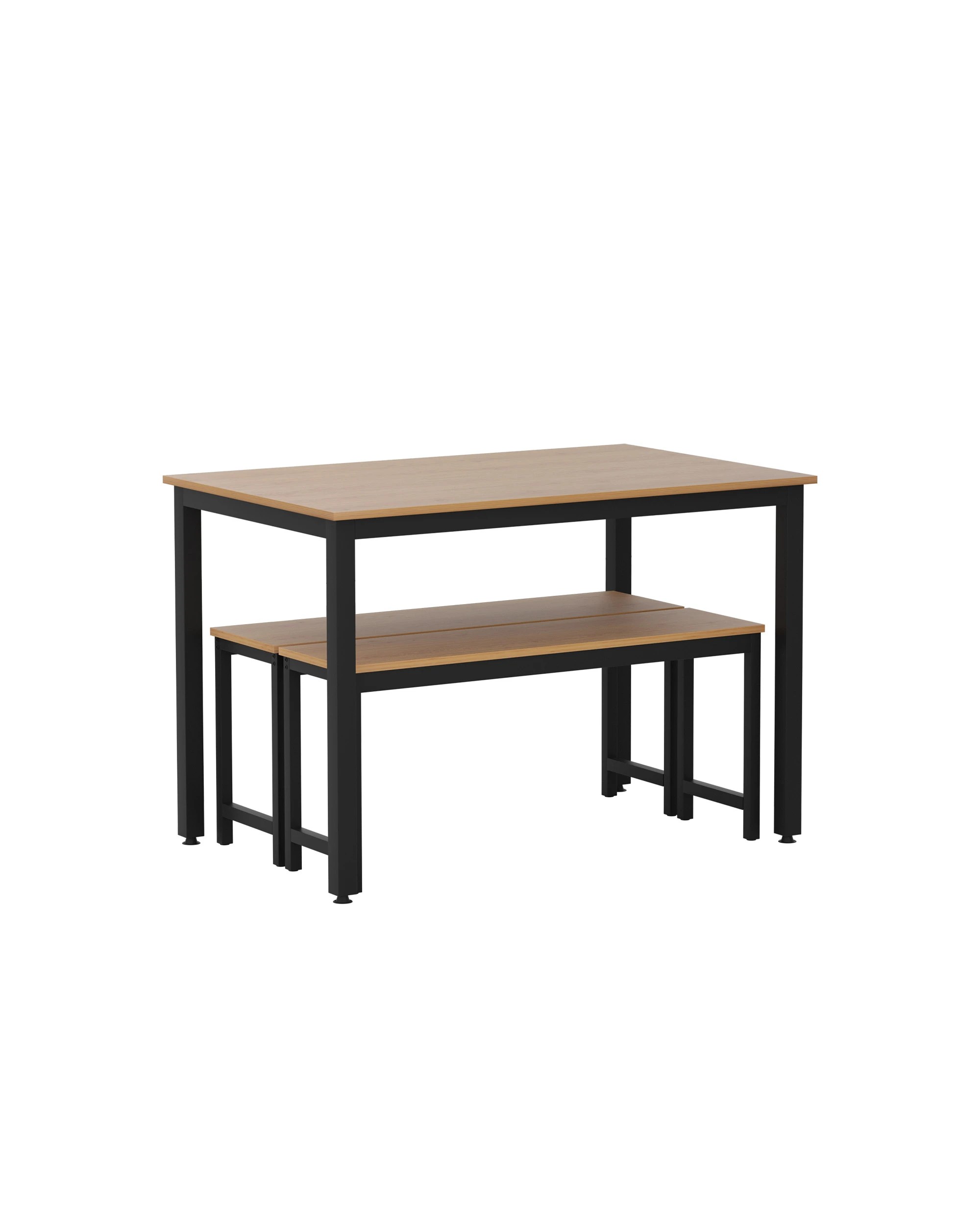 4 Artiss Dining Table and Chairs Set 3PCS Kitchen Metal Desk Bench - Multi, 4 of 8