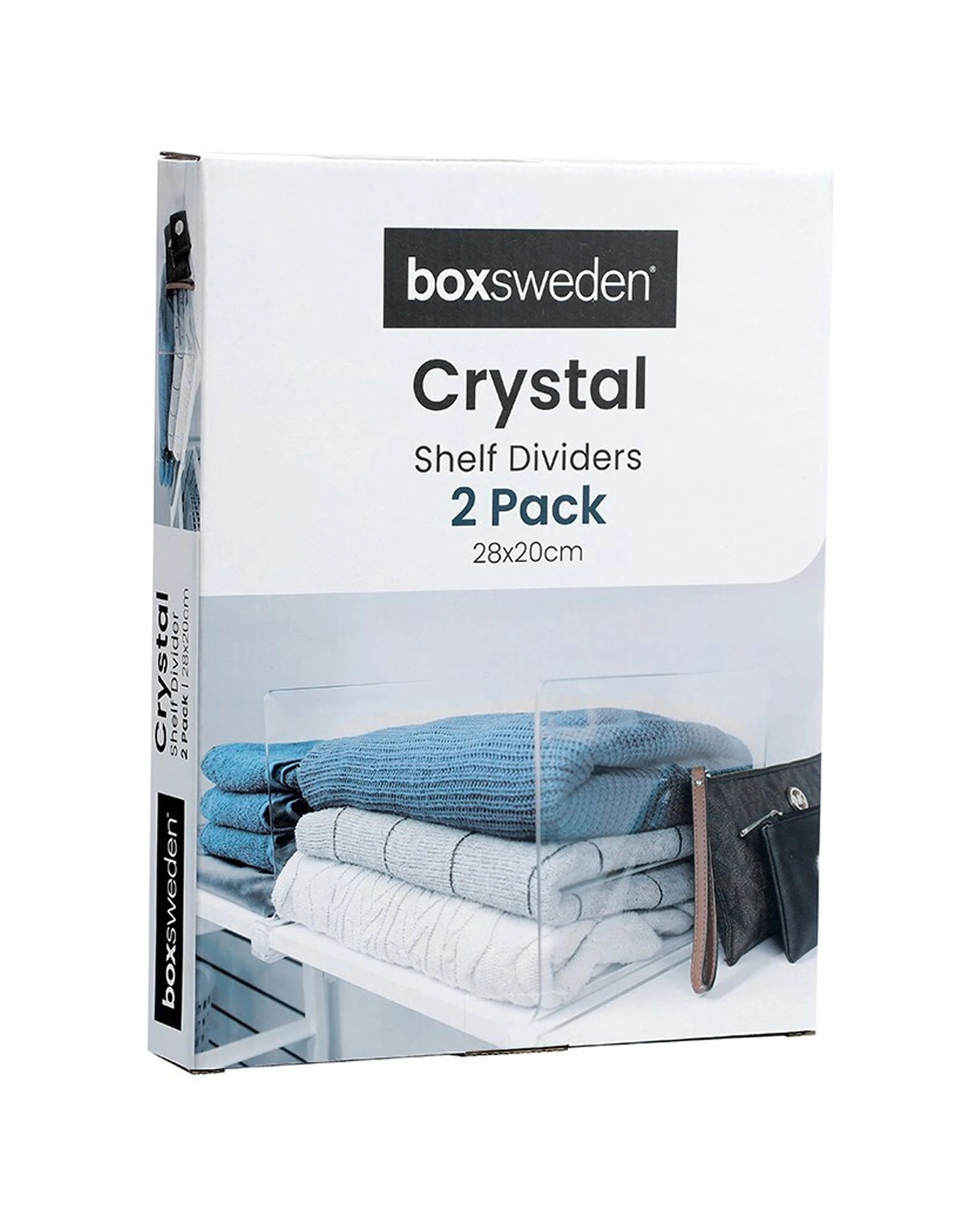 2 Boxsweden 2pc Crystal Shelf Adjustable Divider Organiser Durable 28cm - Clear, 2 of 7
