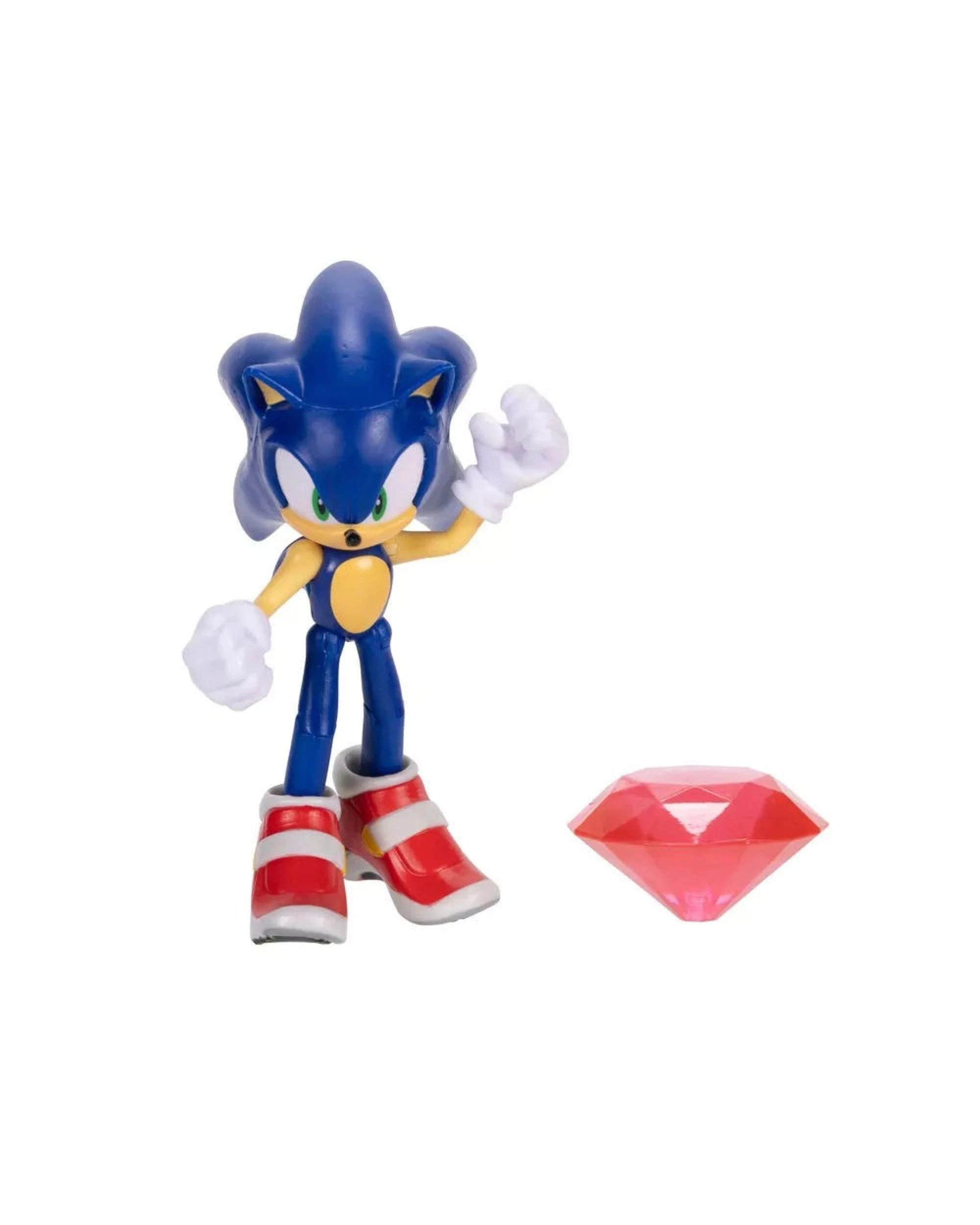 2 Sonic the Hedgehog 35th Anniversary Sonic with Red Chaos Emerald 4 inch Figure, 2 of 3