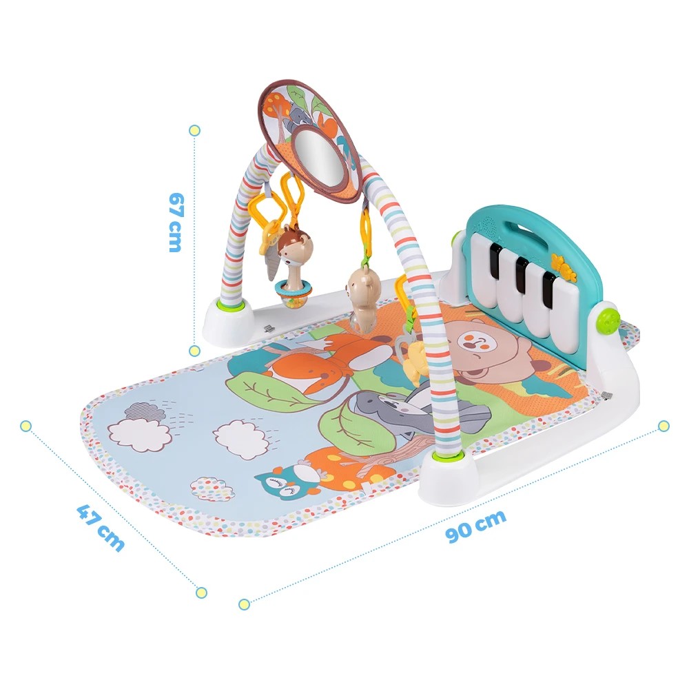 2 Playpals Kids Play Mat Gym Tummy Time Baby Activity Mat with Sensory Music Piano - Multi, 2 of 3