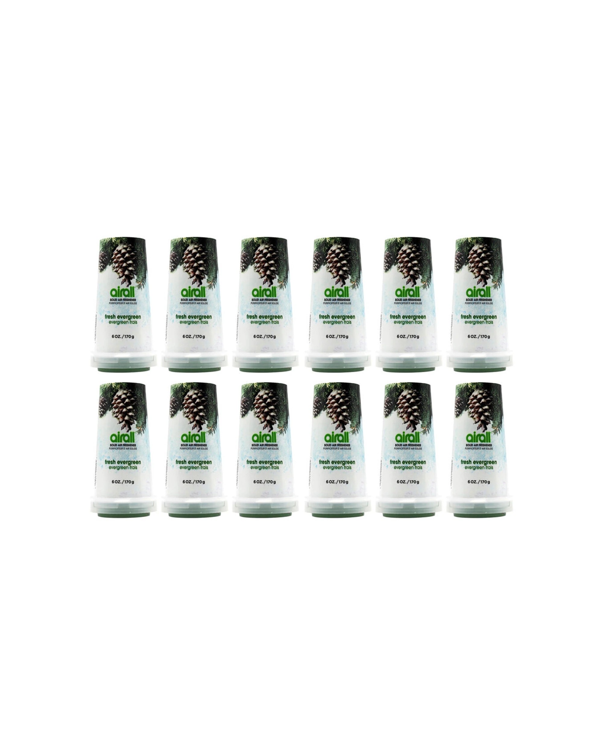 1 Airall 12pc Solid Air Freshener Evergreen Home Room Fresh Fragrance 170g - Multi, 1 of 3