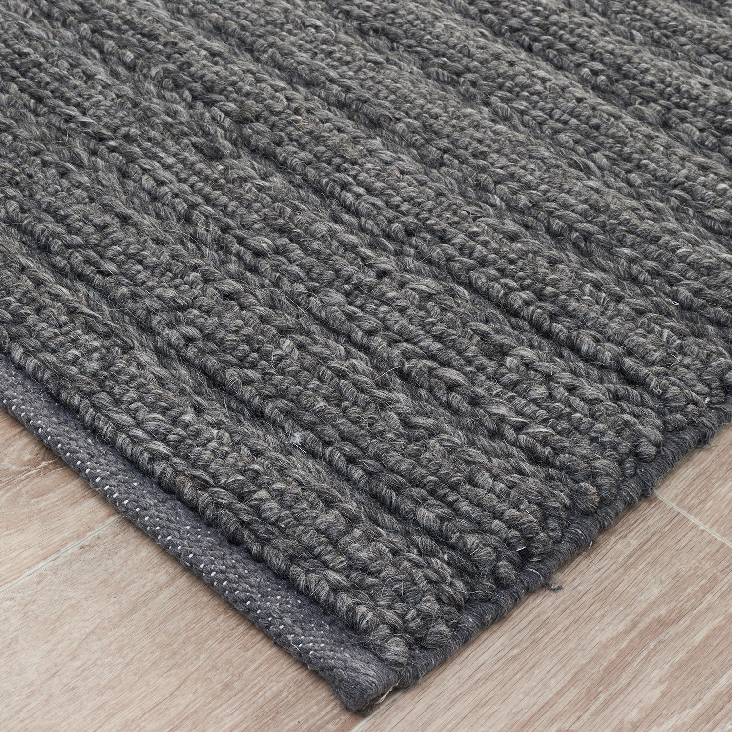 3 Common Ground Rugs Meadow 801 225x155cm - Medium Handwoven Floor Rug - Charcoal, 3 of 7