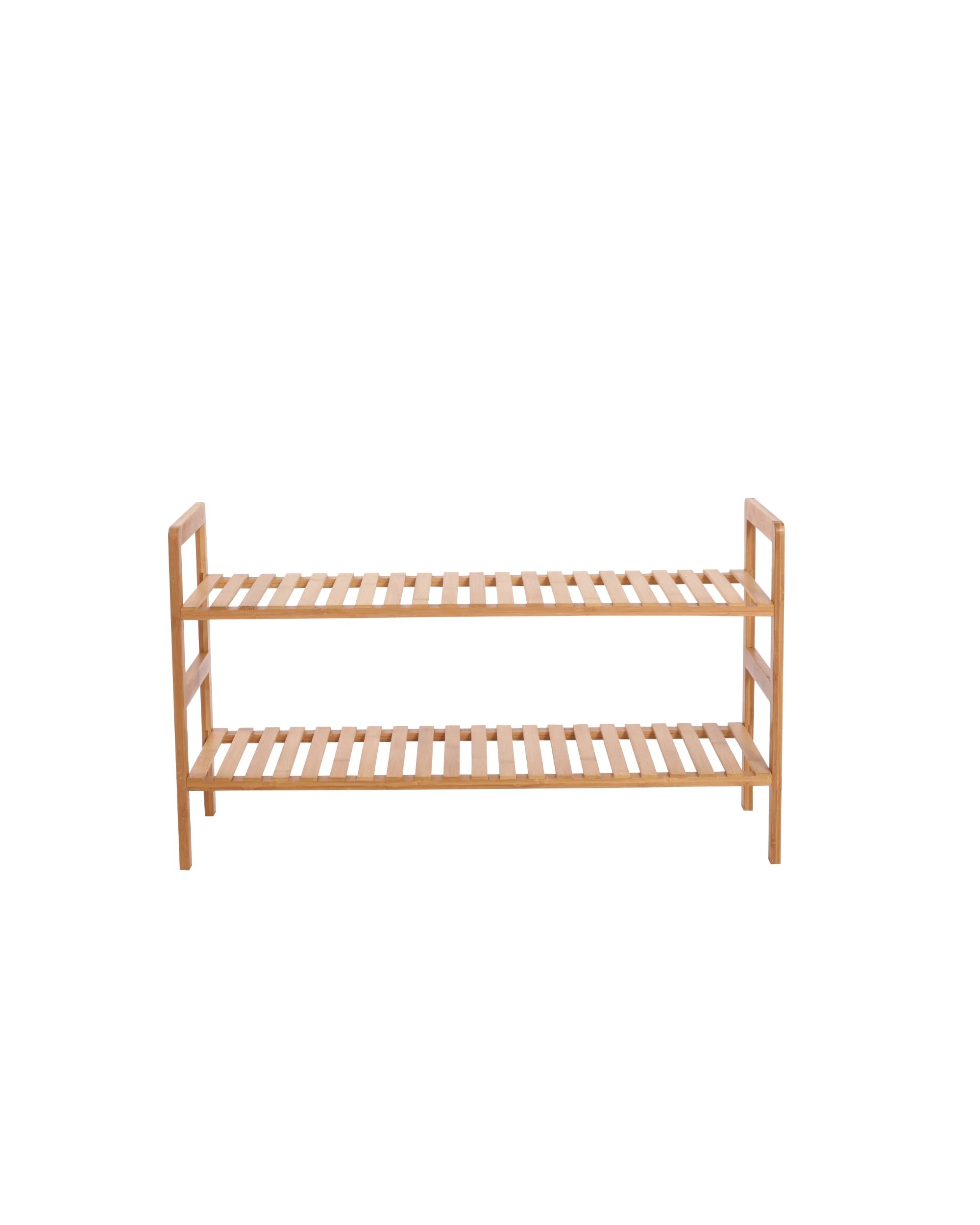 2 Sherwood Home 2-Tier Essential Bamboo Shoe Rack 70x27x40cm - Natural, 2 of 5