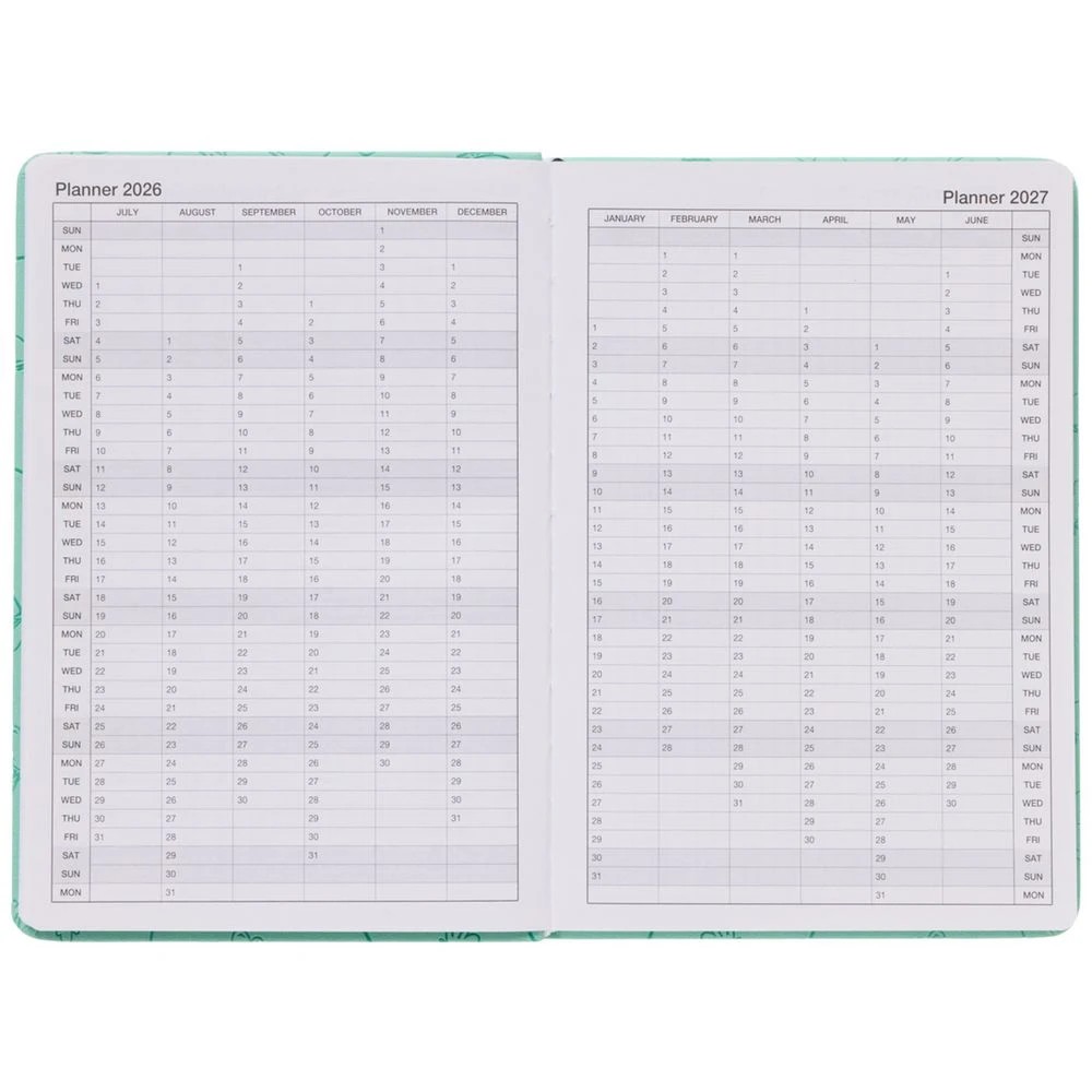 4 J.Burrows A5 Week-To-View Embossed Diary FY26/27 Sage, 4 of 6