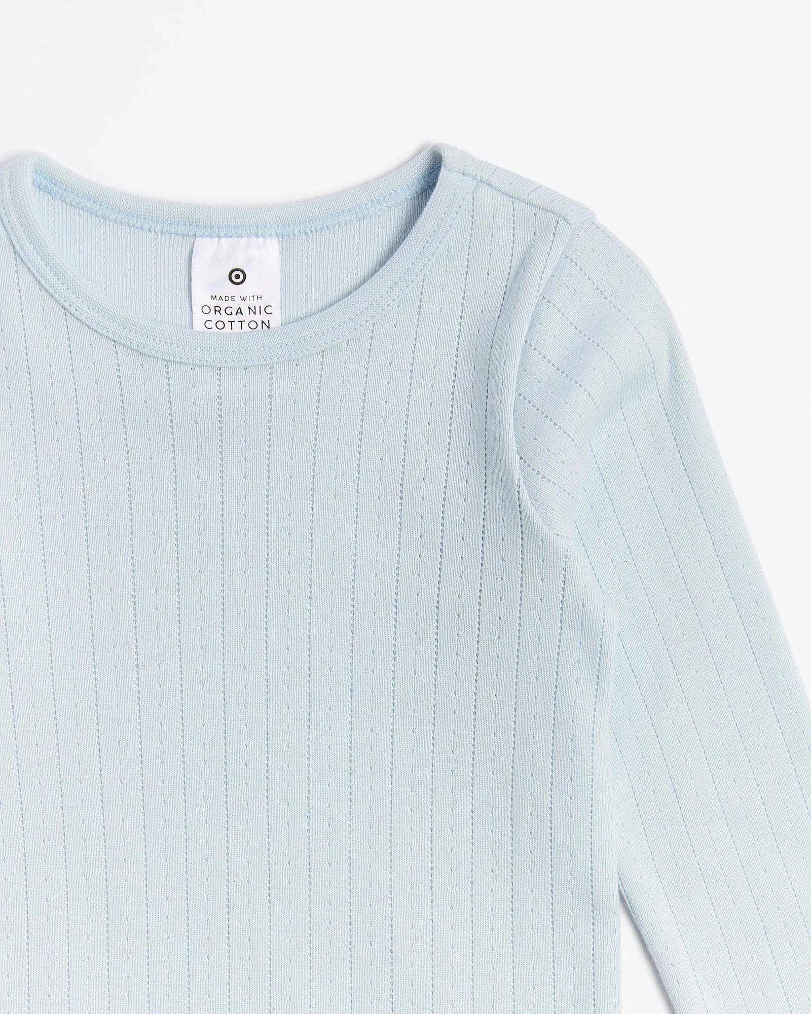 3 Target Baby Organic Cotton Pointelle Bodysuit BLUE, 3 of 4