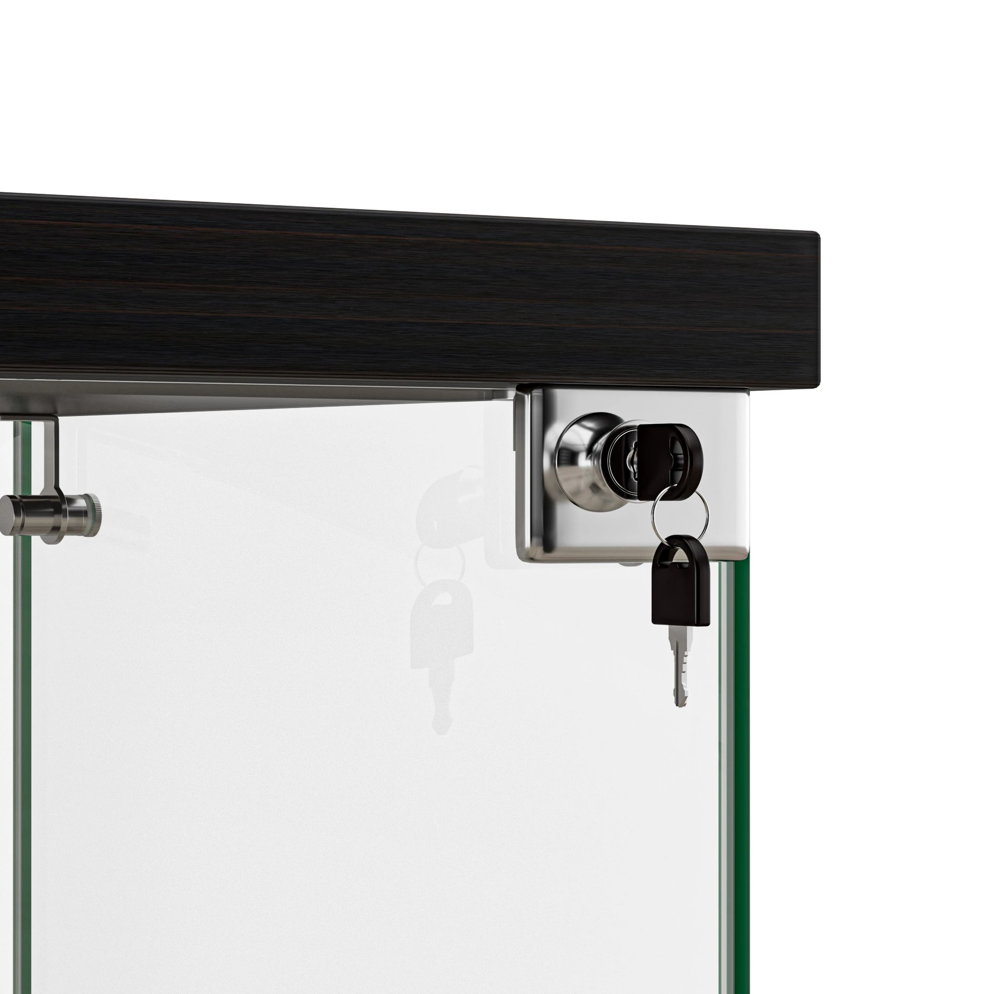 4 Stacked Display Cabinet 2-Tier Glass Door with LED lights - Black, 4 of 9