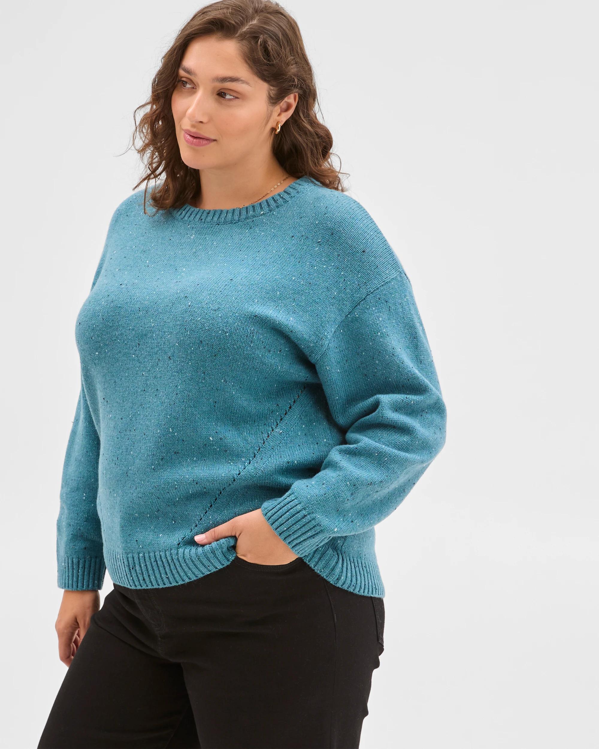 4 Target Curve Plus Size Australian Cotton Blend Long Sleeve Jumper STEEL BLUE, 4 of 6