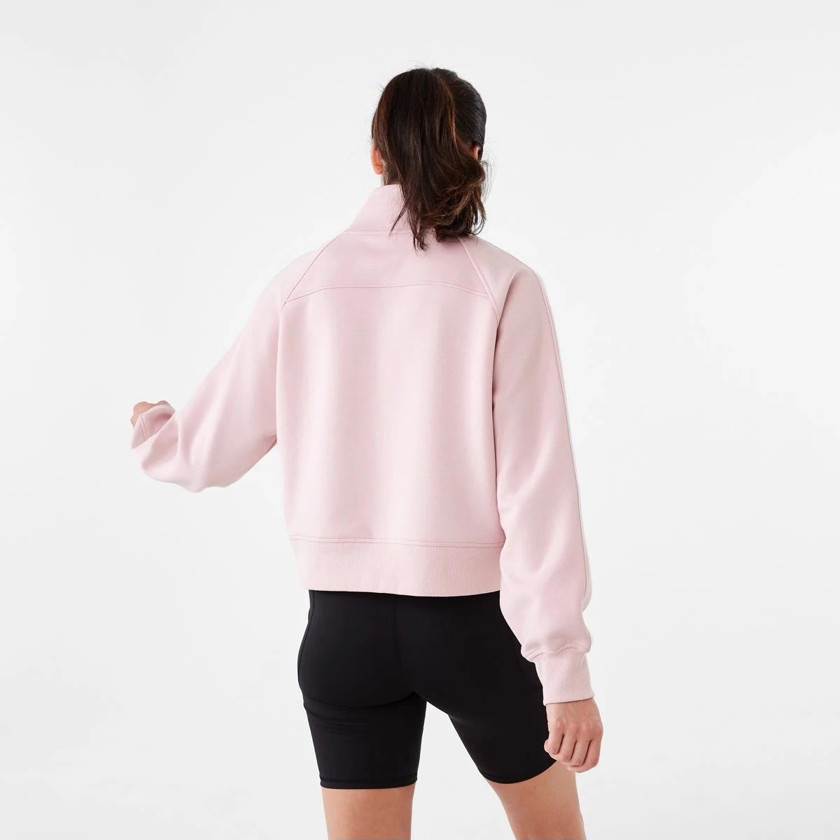 3 Active Womens Half Zip Long Sleeve Sweatshirt Qurtz Pink, 3 of 6