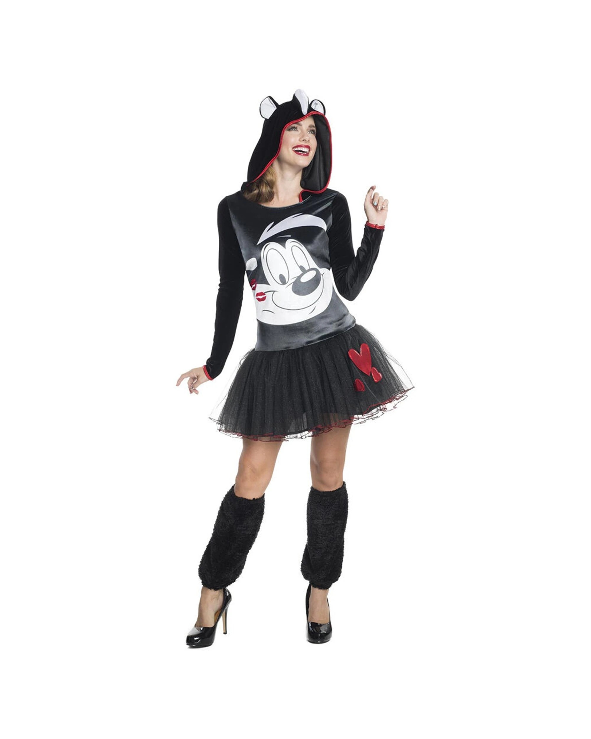 1 Rubies Pepe Le Pew Hooded Tutu Dress Womens Dress Up Costume Size M - Multi, 1 of 3