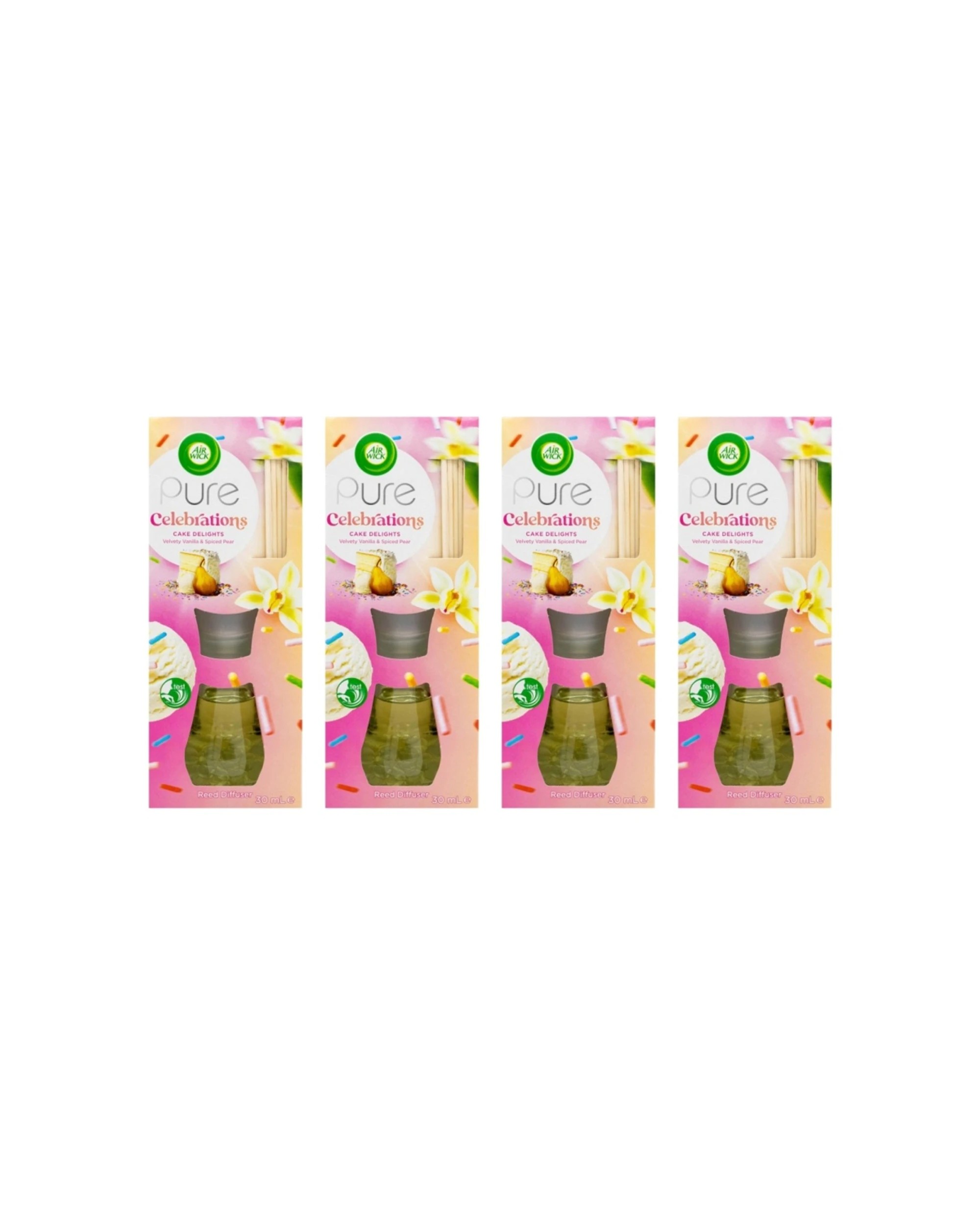 Air Wick 4PK Reed Diffuser Celebrations Cake Delight Fragrance 30ml ...
