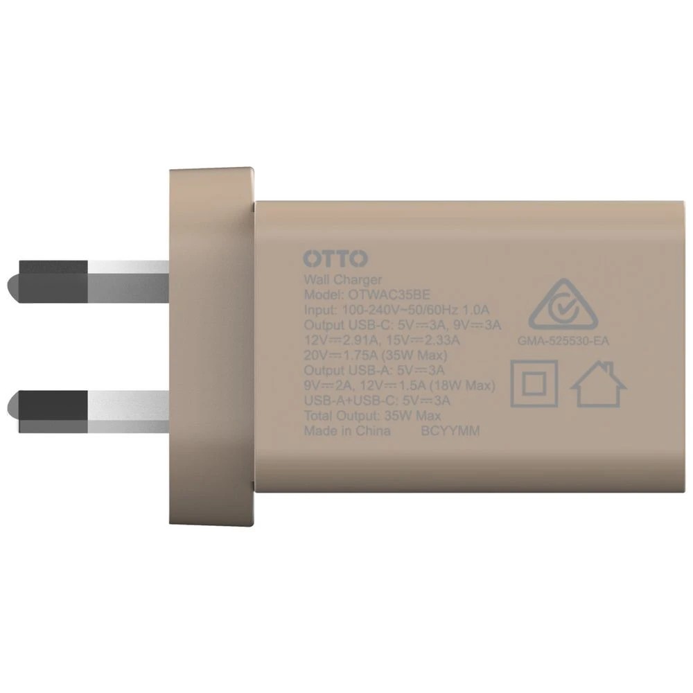 3 Otto USB-A and USB-C GAN Wall Charger Beige, 3 of 8