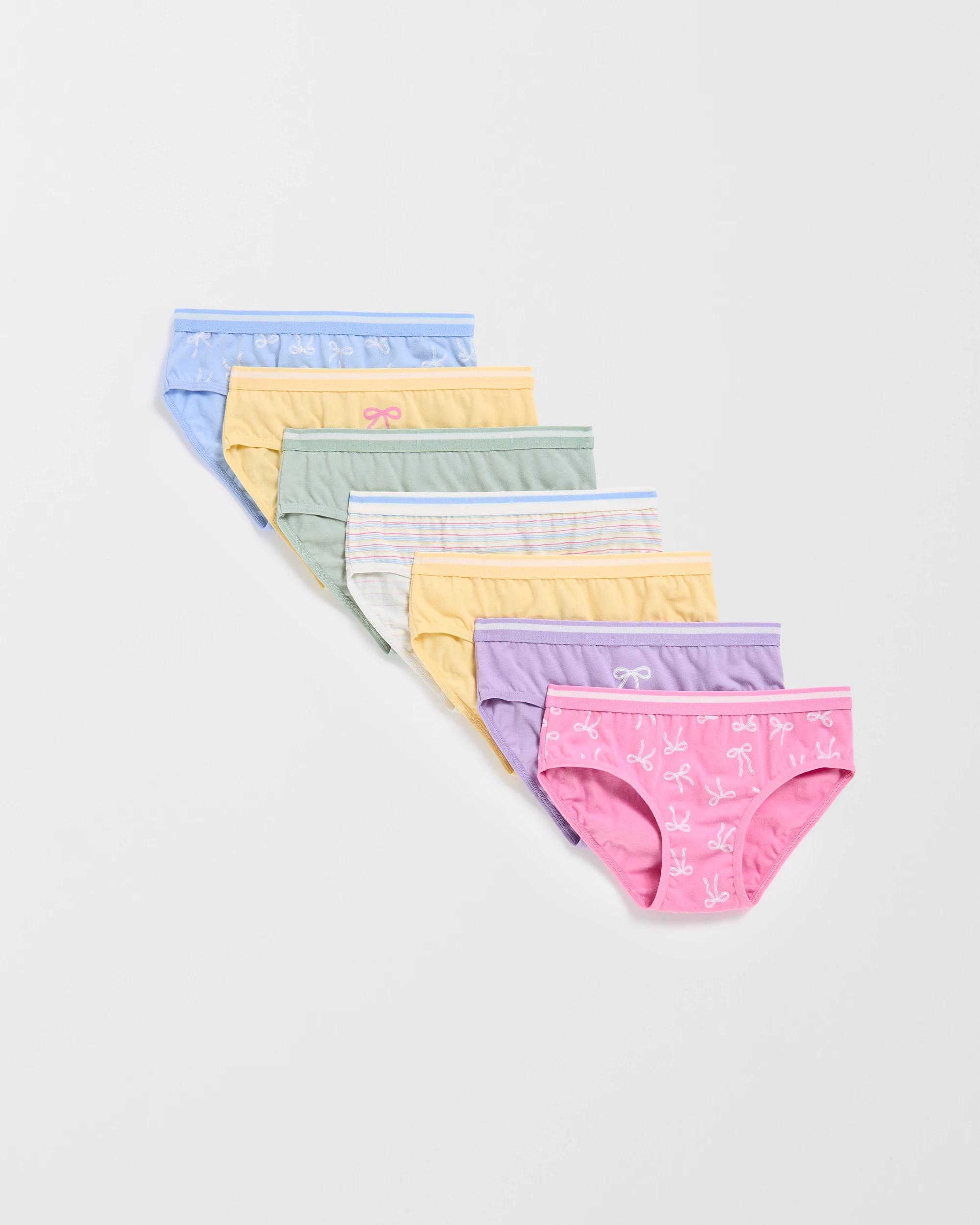 1 Maxx Australian Cotton 7 Pack Younger Girls Briefs BOWS, 1 of 1