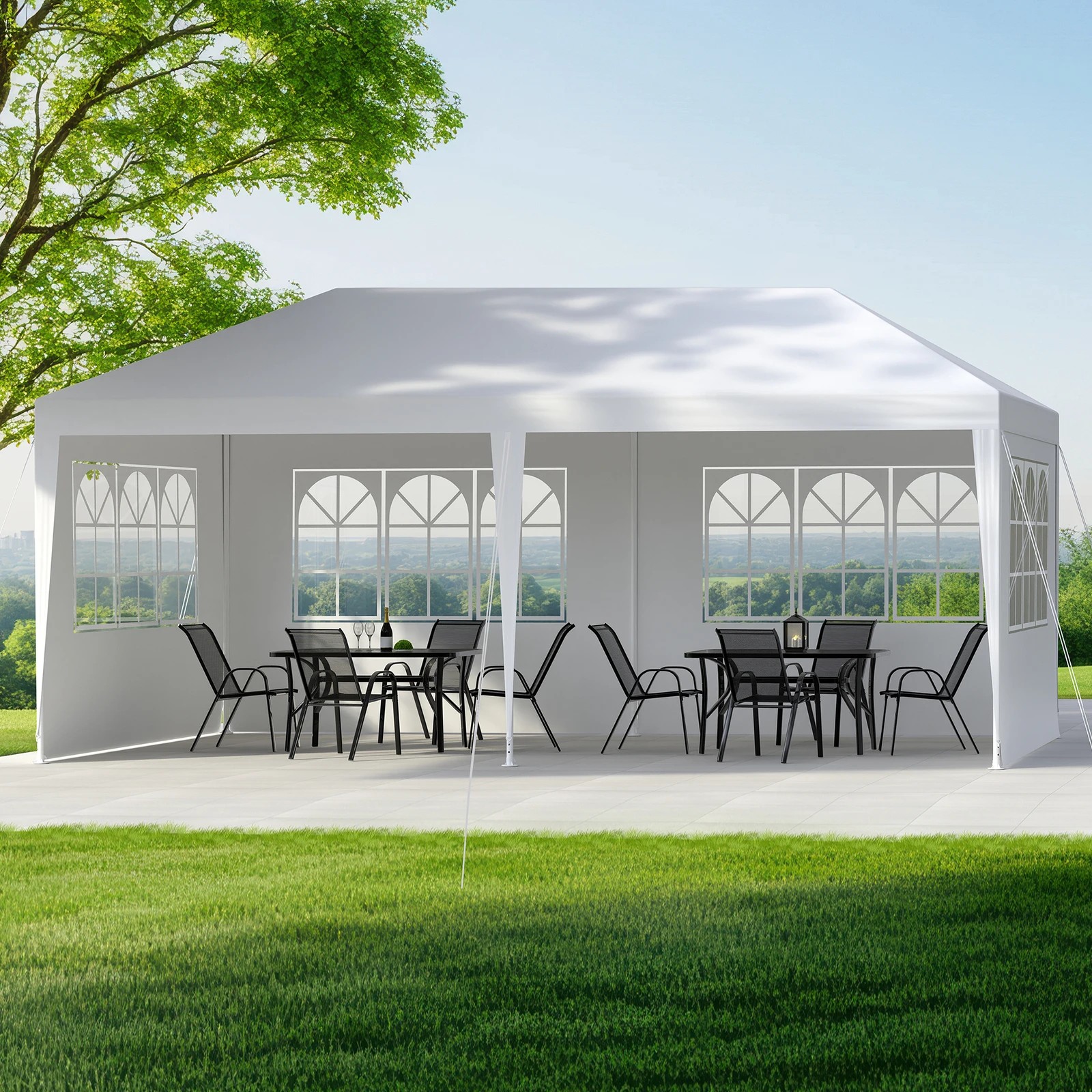 3 Alfordson Gazebo Outdoor Marquee Party Tent Camping Portable Side Wall 3x6m - White, 3 of 7