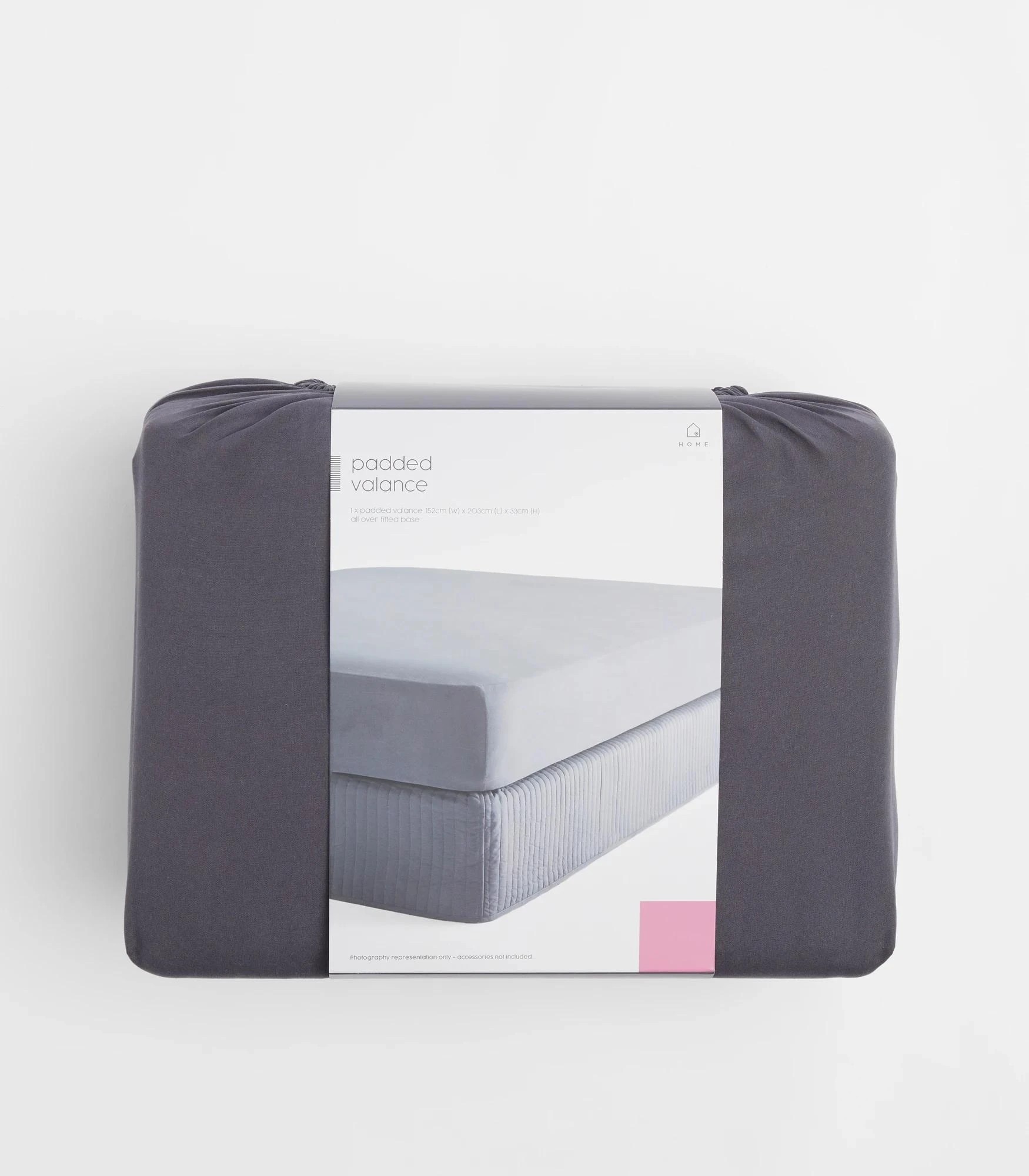 3 Target Padded Valance - King Single Bed - Grey, 3 of 3