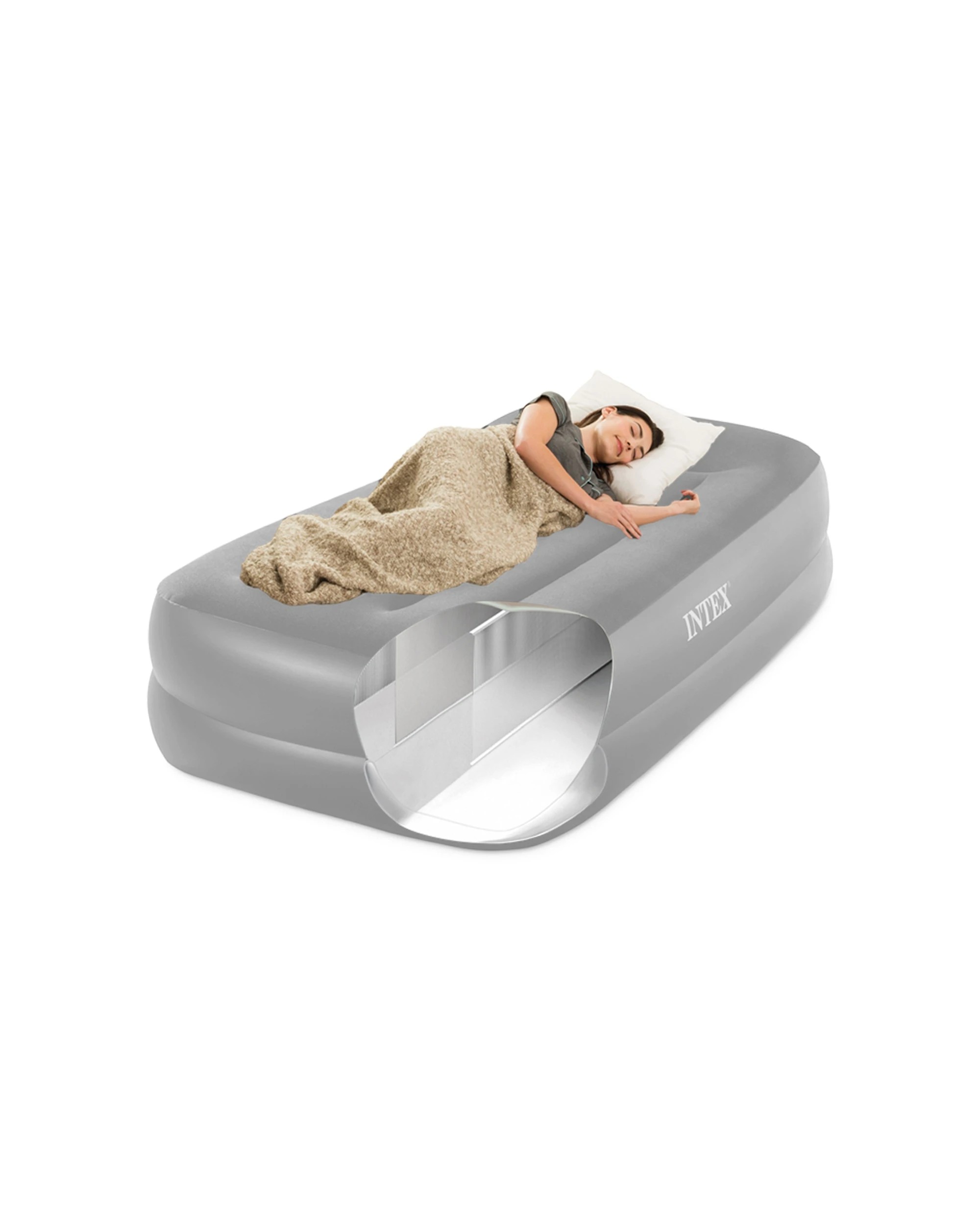 4 Intex Pillow Rest Raised Airbed With Fiber-Tech Rp - Single Bed - Black, 4 of 4