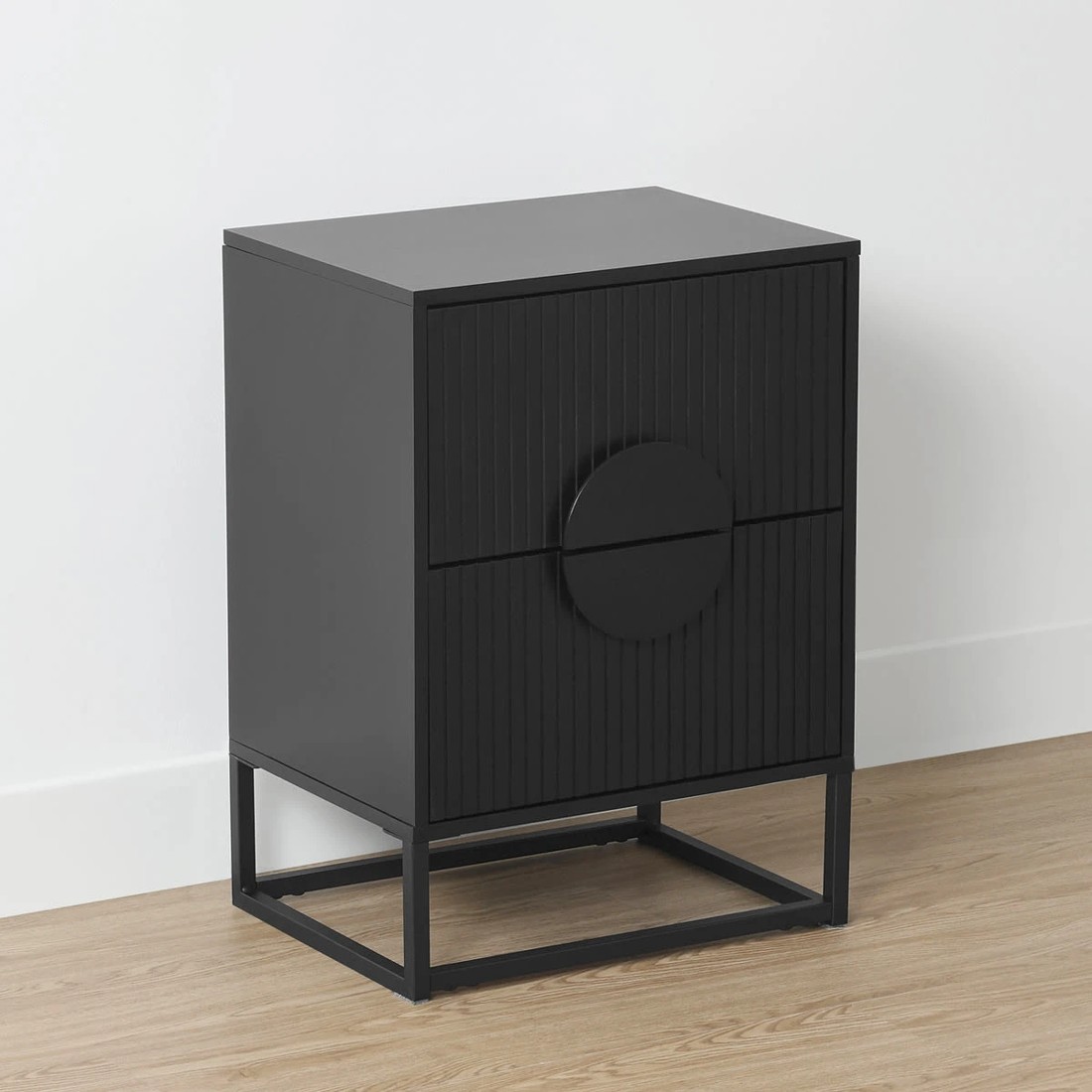 5 Stevie 2 Drawer Bedside Table - Black, 5 of 9